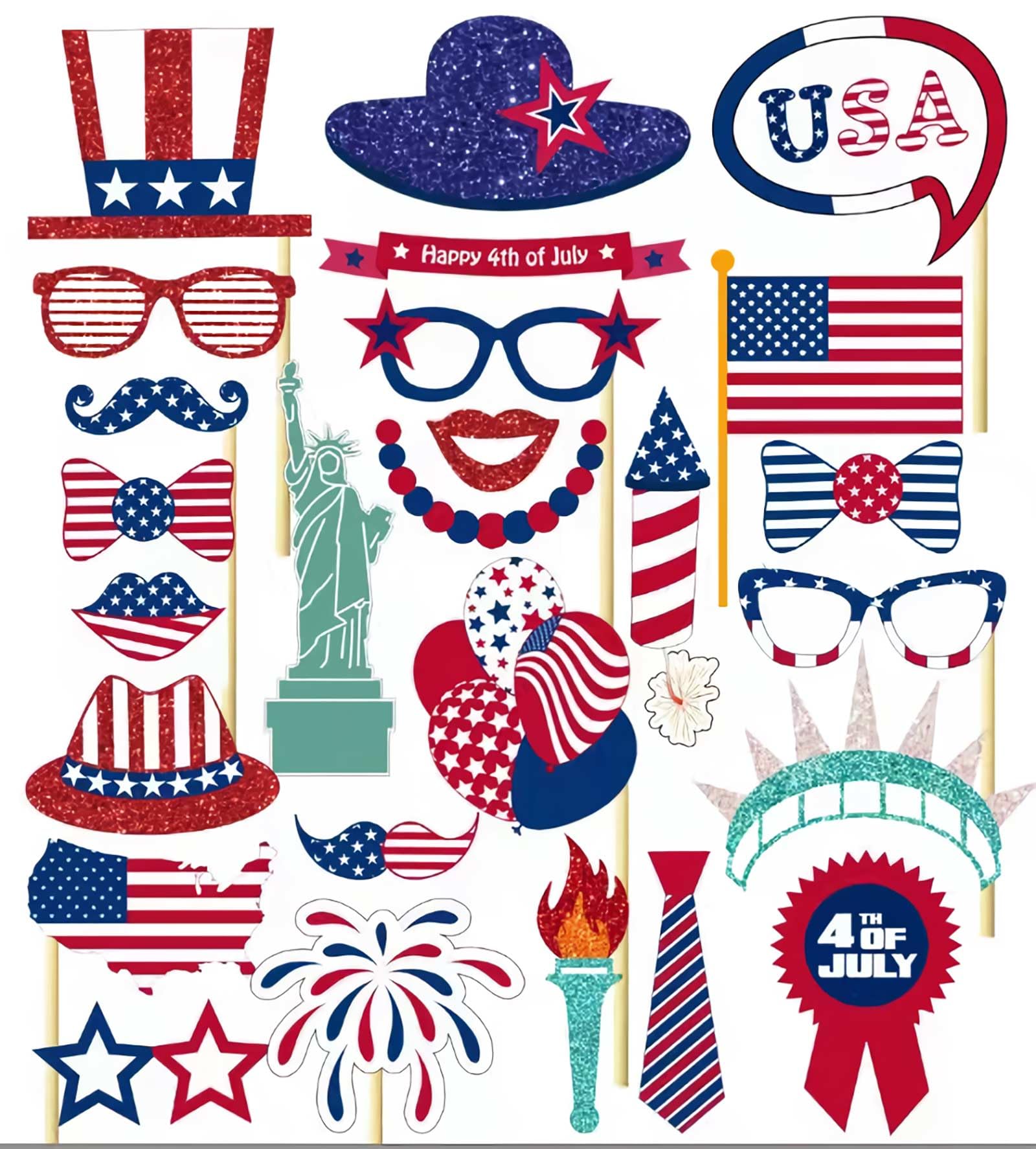 Custom Photo Booth Props Factory - 4th of July Patriotic Party Props