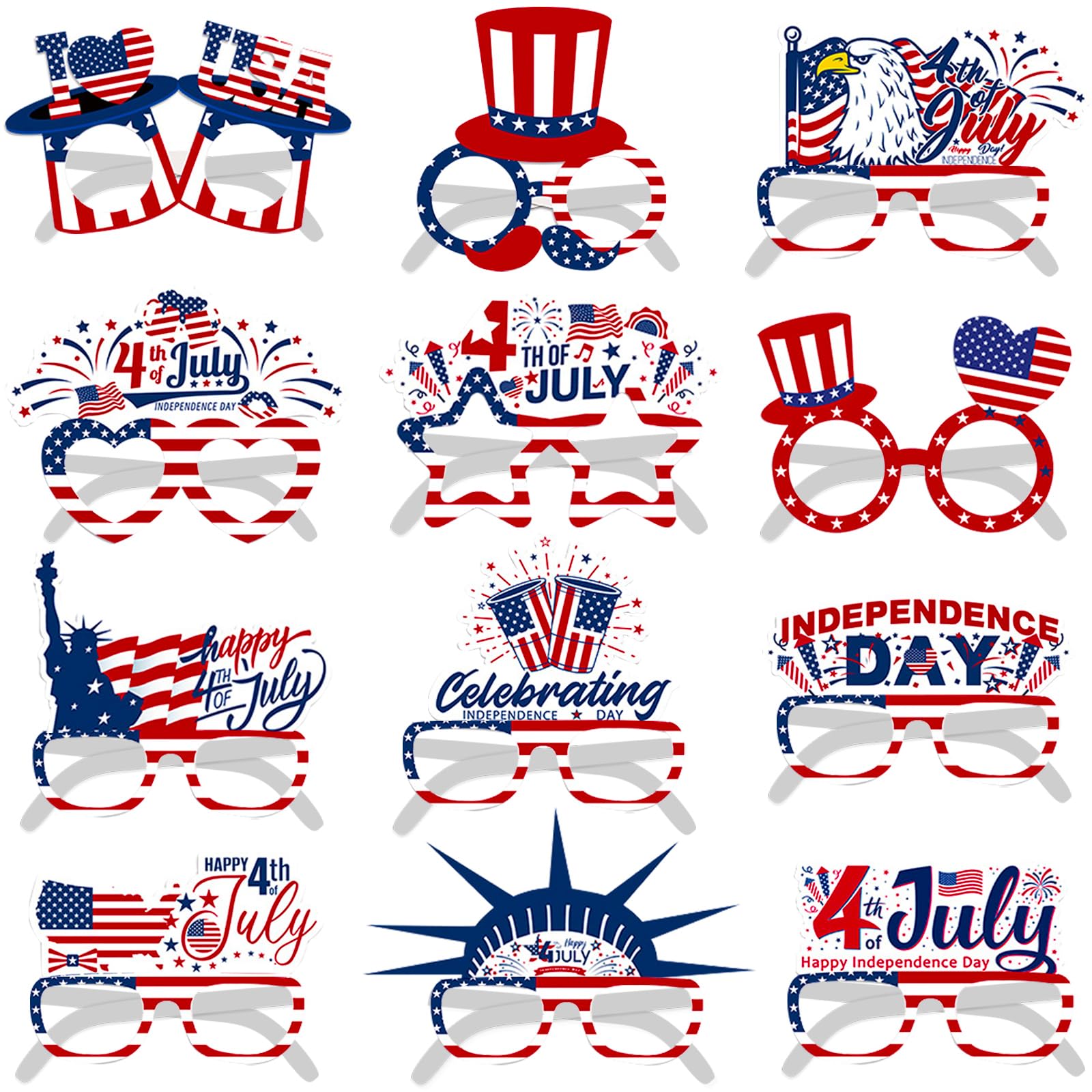 Party Glasses Manufacturer - 4th of July Patriotic Photo Booth Props