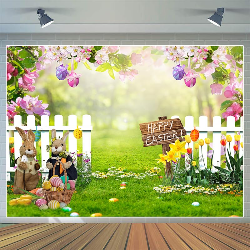 Custom Photo Backdrop Supplier - Easter Spring Garden Photography Vinyl Backdrop