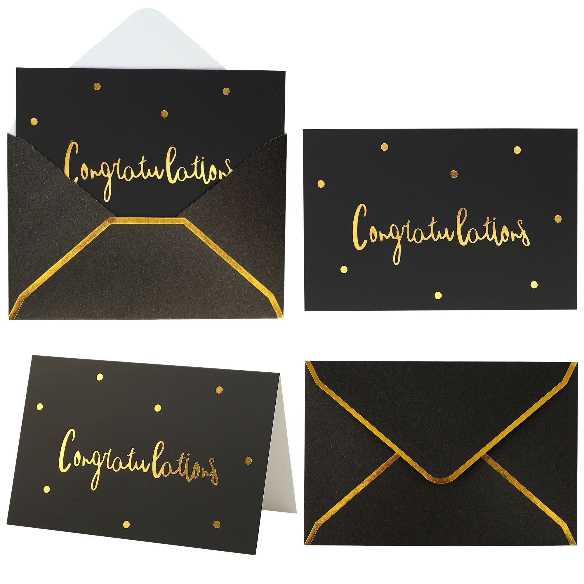 OEM Custom Congratulations Cards - 36-Pack Gold Foil Graduation Envelopes
