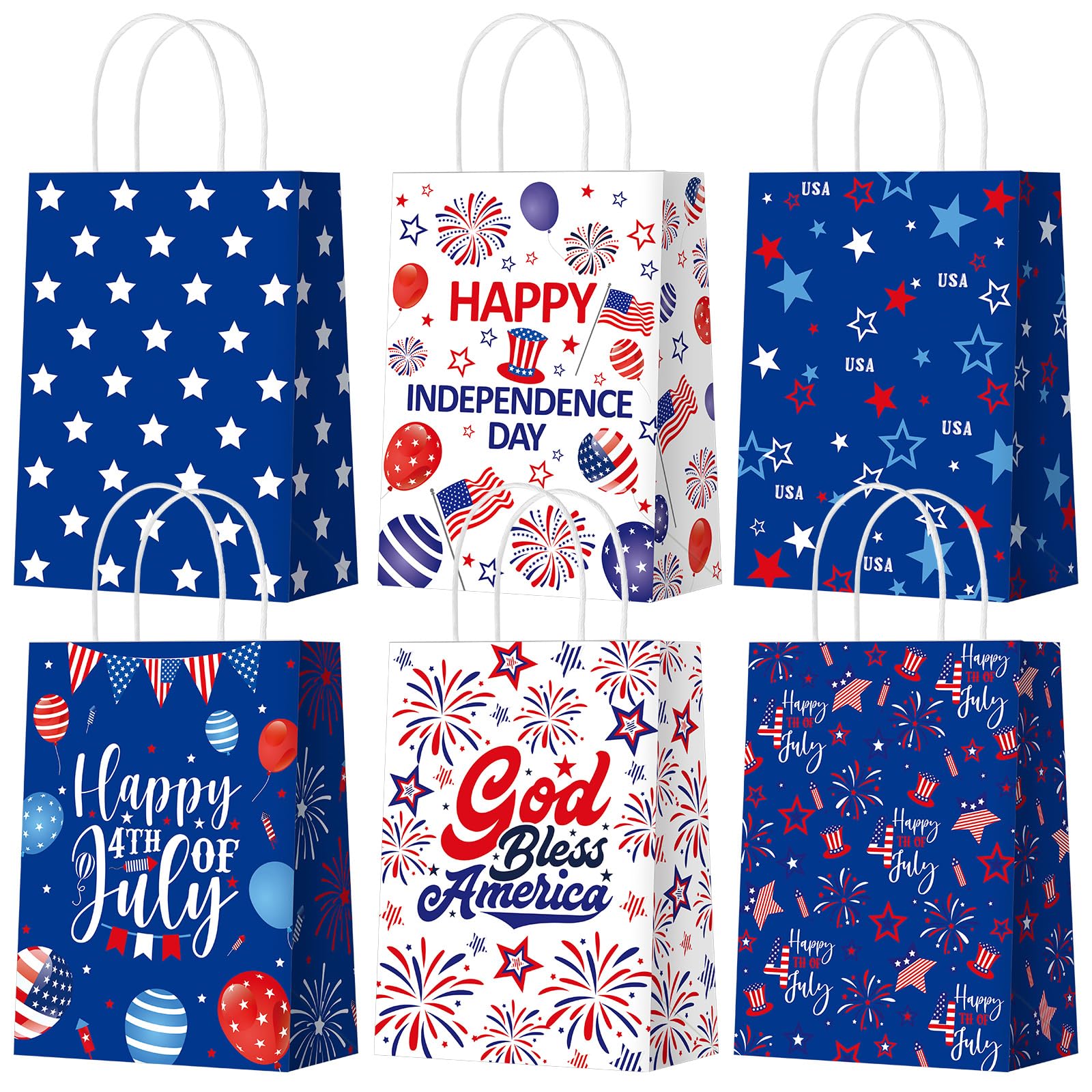 Wholesale Party Favor Bags - Patriotic 4th of July American Flag Gift Bags
