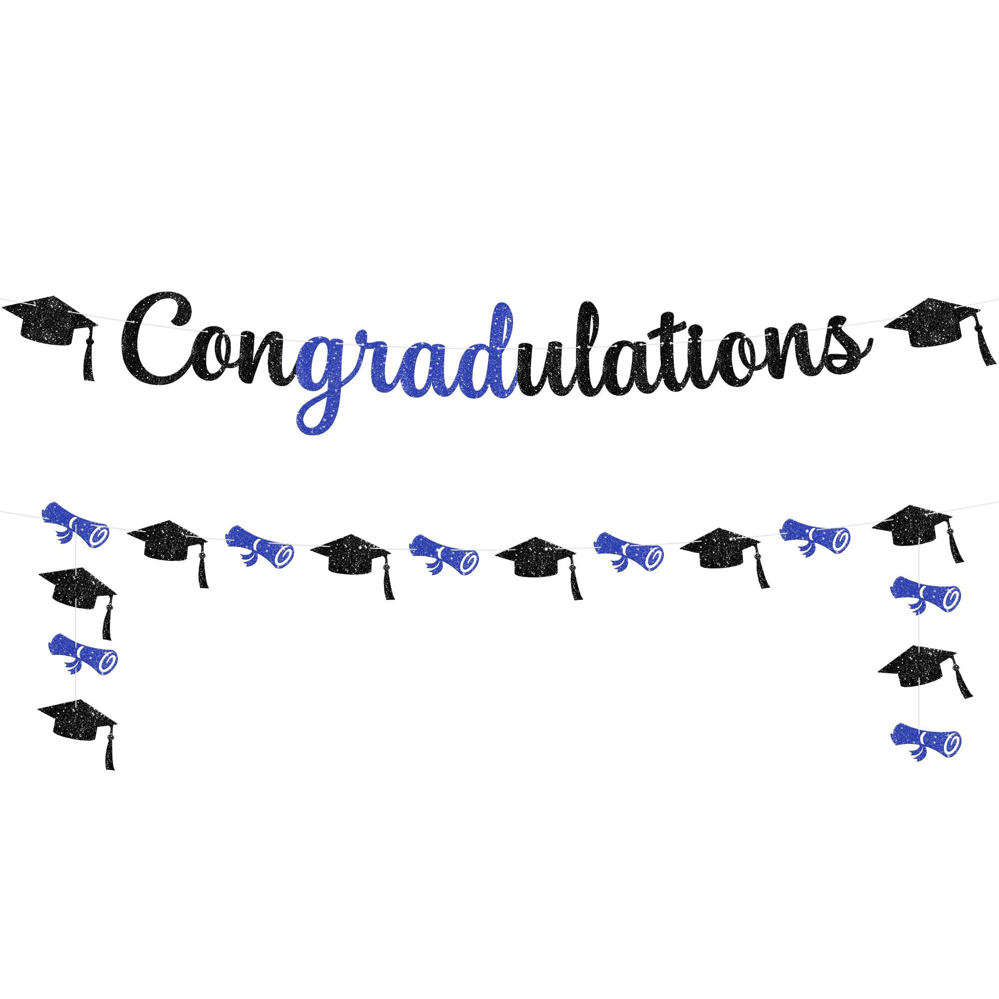 B2B Custom Glitter Graduation Banner - Pre-Assembled Congrats Grad for 2026 Parties - Image 2