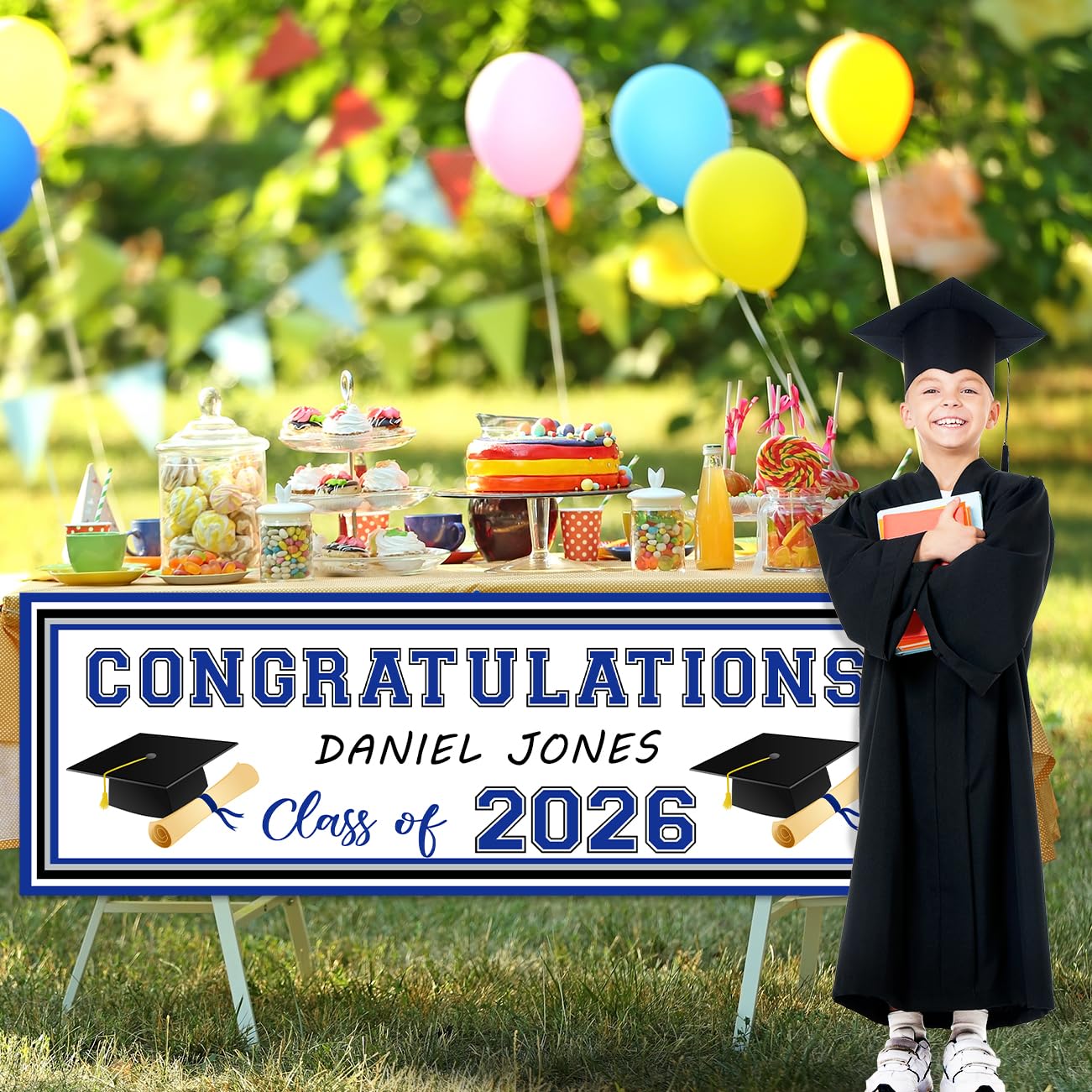 OEM Custom Graduation Yard Sign Banner with Marker Pen for Class of 2026 Celebrations - Image 3