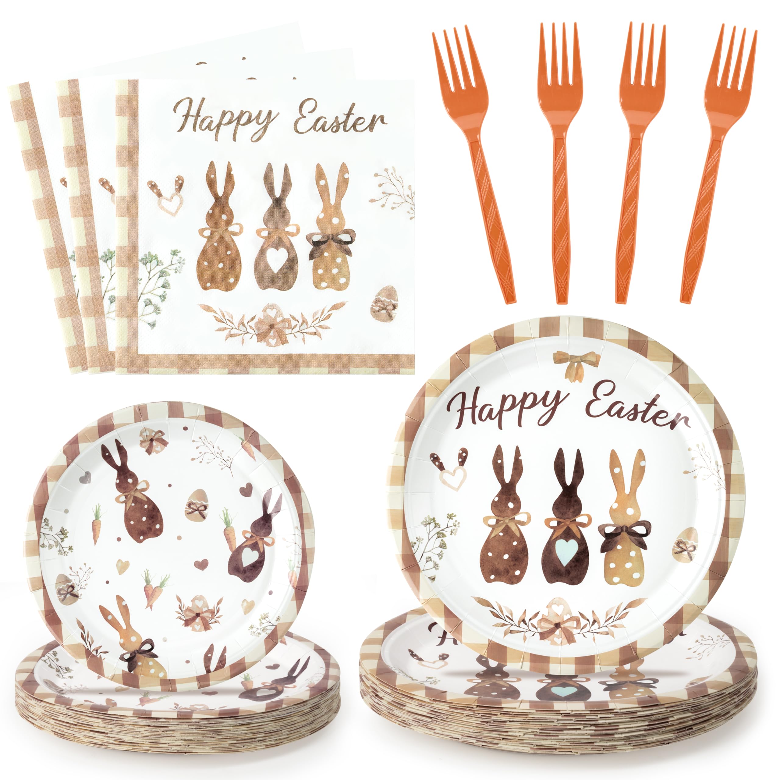 Custom Disposable Plates Supplier - Easter Bunny Party Tableware Set - Image 2