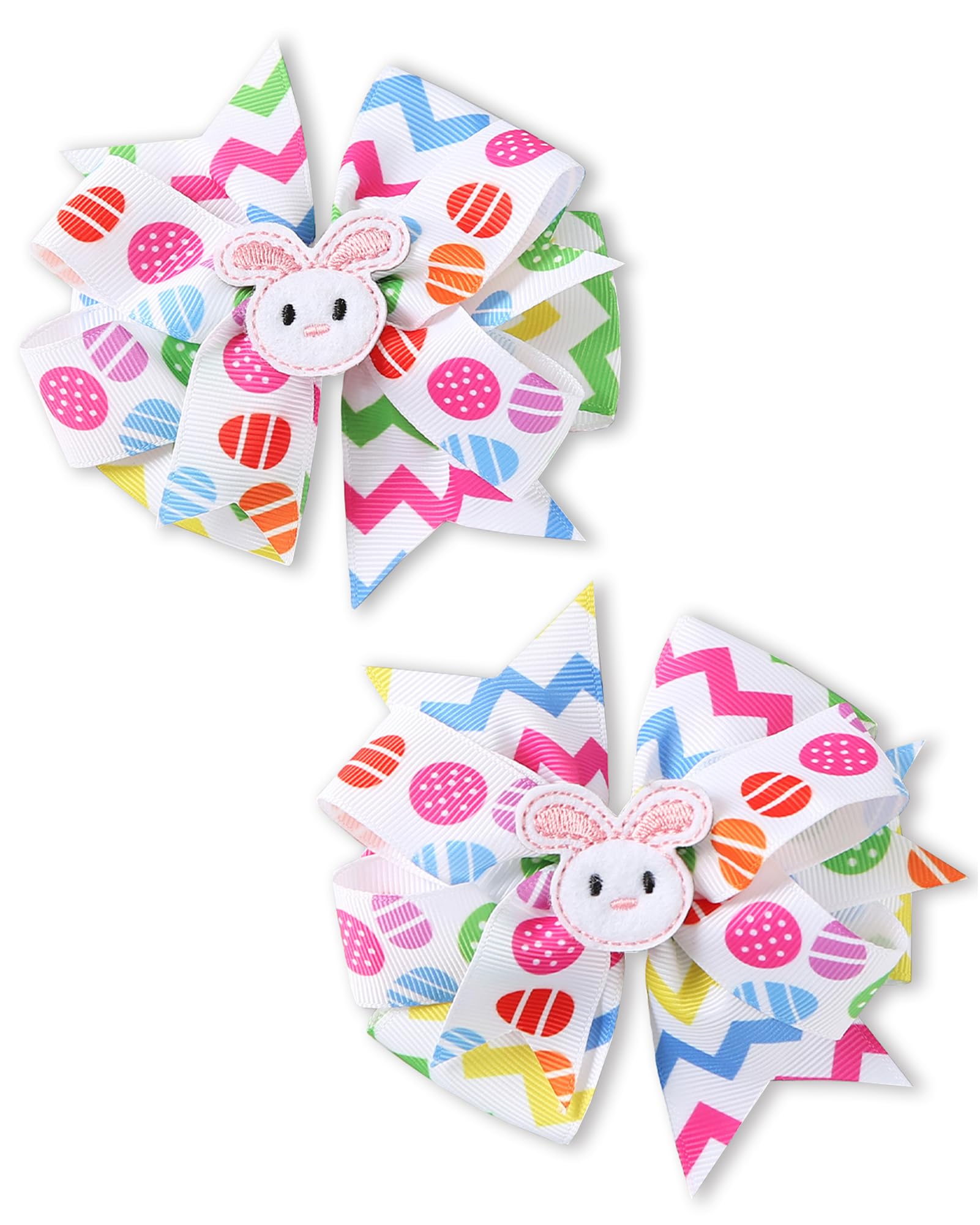 Custom Hair Bows Supplier - Easter Bunny Ribbon Hair Clips