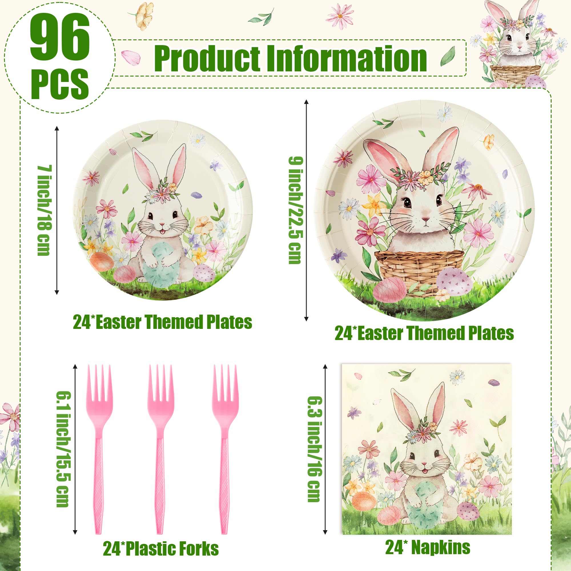 Custom Disposable Plates Supplier - Easter Bunny Party Tableware Set - Image 5