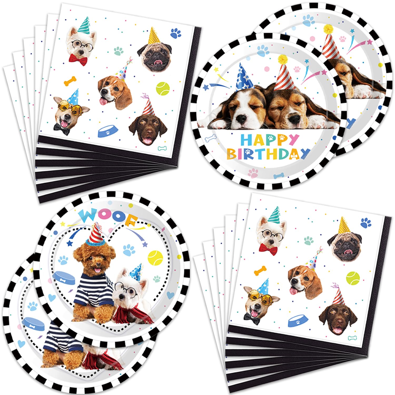 Wholesale Dog Birthday Plates Supplier - Custom Puppy Themed Disposable Paper Tableware for Pet Pawty