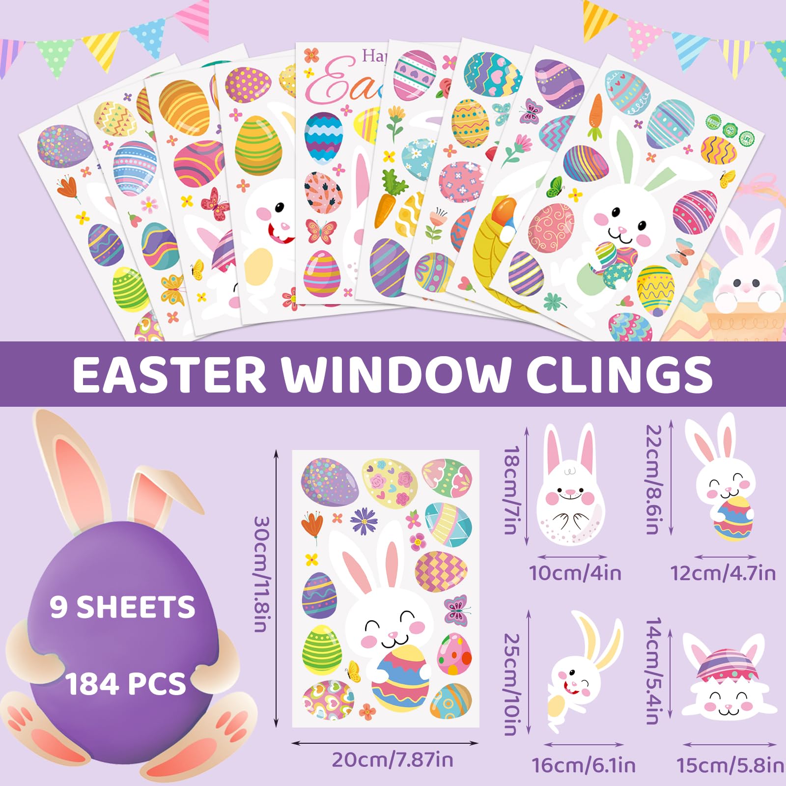 Custom Window Clings Supplier - Easter Bunny Egg Static Decorations - Image 5