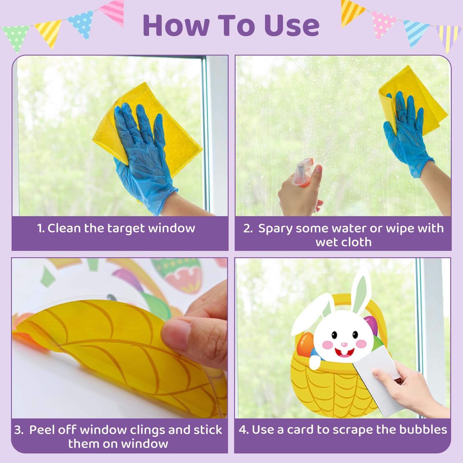 Custom Window Clings Supplier - Easter Bunny Egg Static Decorations - Image 7