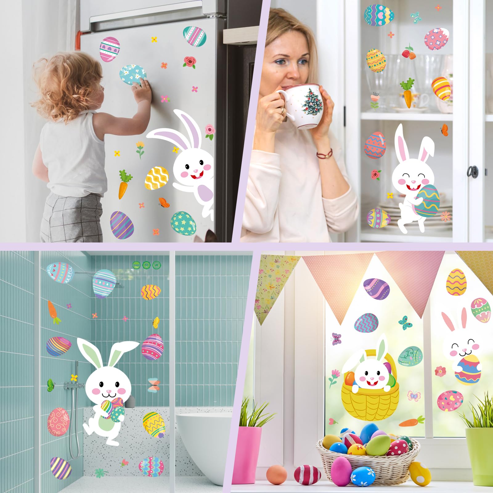 Custom Window Clings Supplier - Easter Bunny Egg Static Decorations - Image 3
