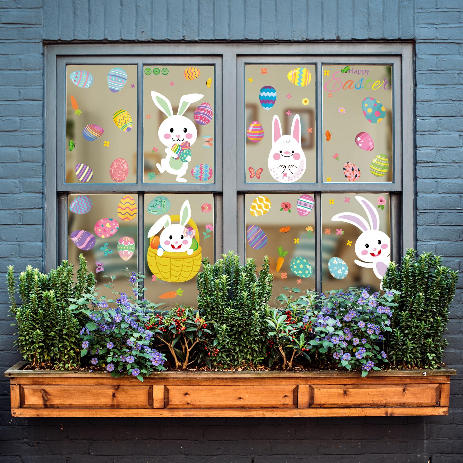 Custom Window Clings Supplier - Easter Bunny Egg Static Decorations - Image 2