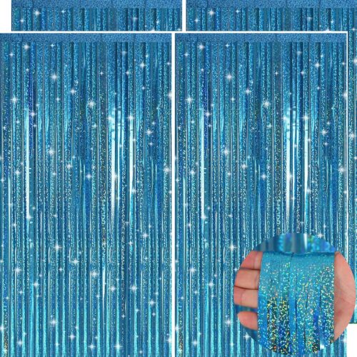 This blue glitter foil fringe curtain is made of high-shine aluminum foil with delicate glitter and star accents, featuring excellent drape, perfect for parties, weddings, and stage backdrops to create a dreamy sparkling atmosphere. We can customize the size, color, glitter density, and length according to your needs to meet wholesale and brand event exclusive requirements.