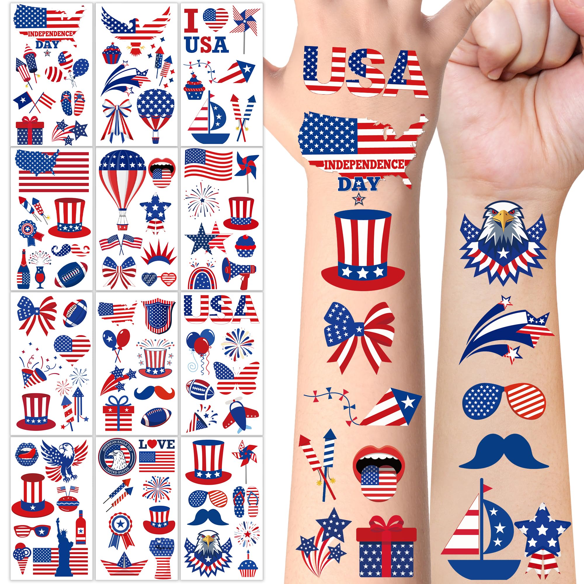 Fourth Of July Temporary Tattoos