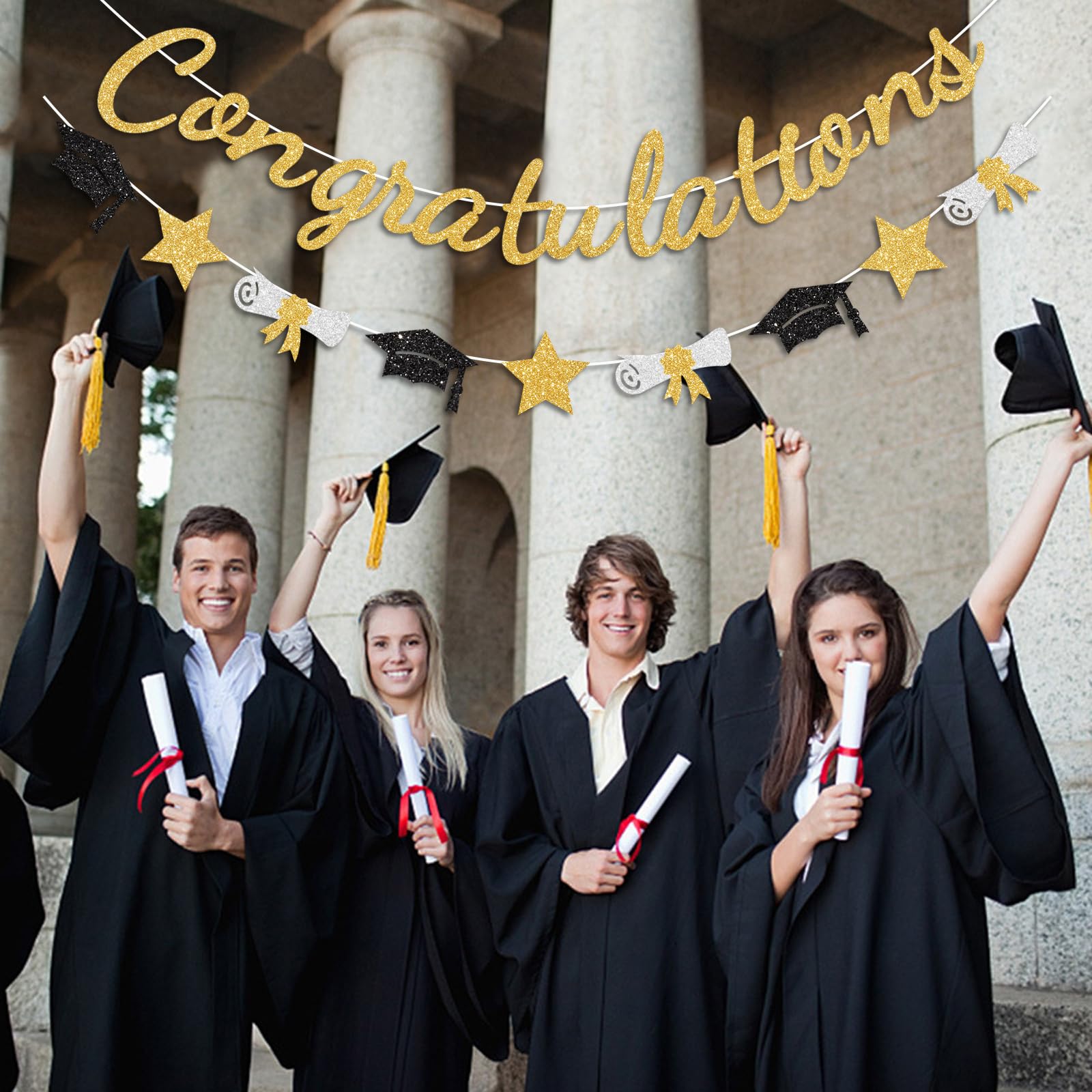 B2B Custom Graduation Banner - Class of 2026 Glitter Prestrung Decor - Image 5