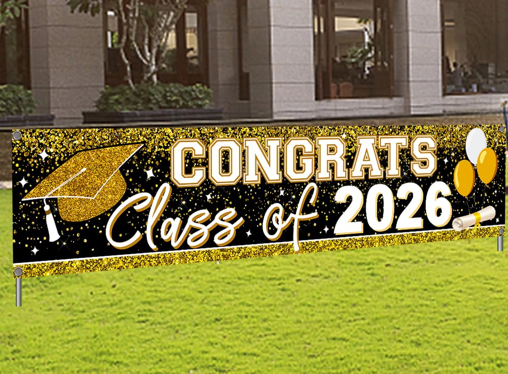 B2B Wholesale Graduation Banners - Congrats Grad Banner for 2026 Parties & Yard Signs