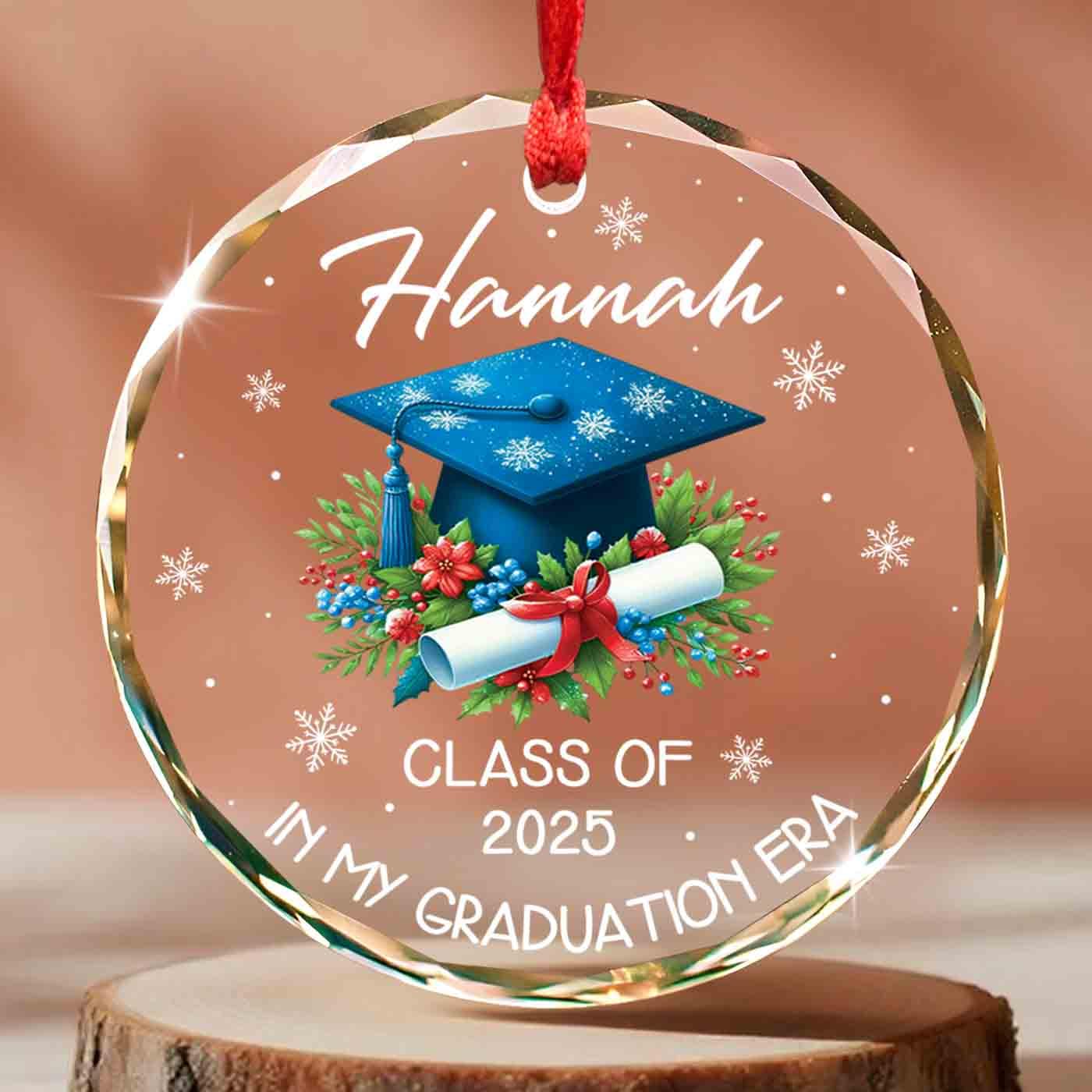 Custom Graduation Ornament Wholesale - Personalized Crystal Glass Keepsake for 2026 Female Graduates - Image 6