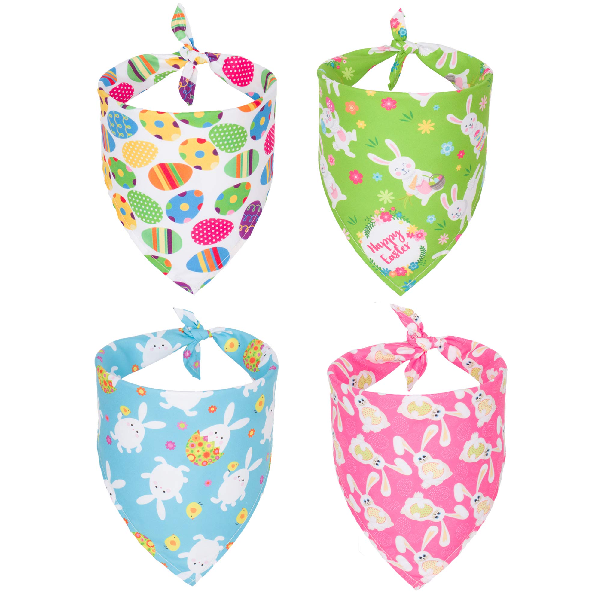 Custom Dog Bandanas - Easter Triangle Pet Scarves for Parties