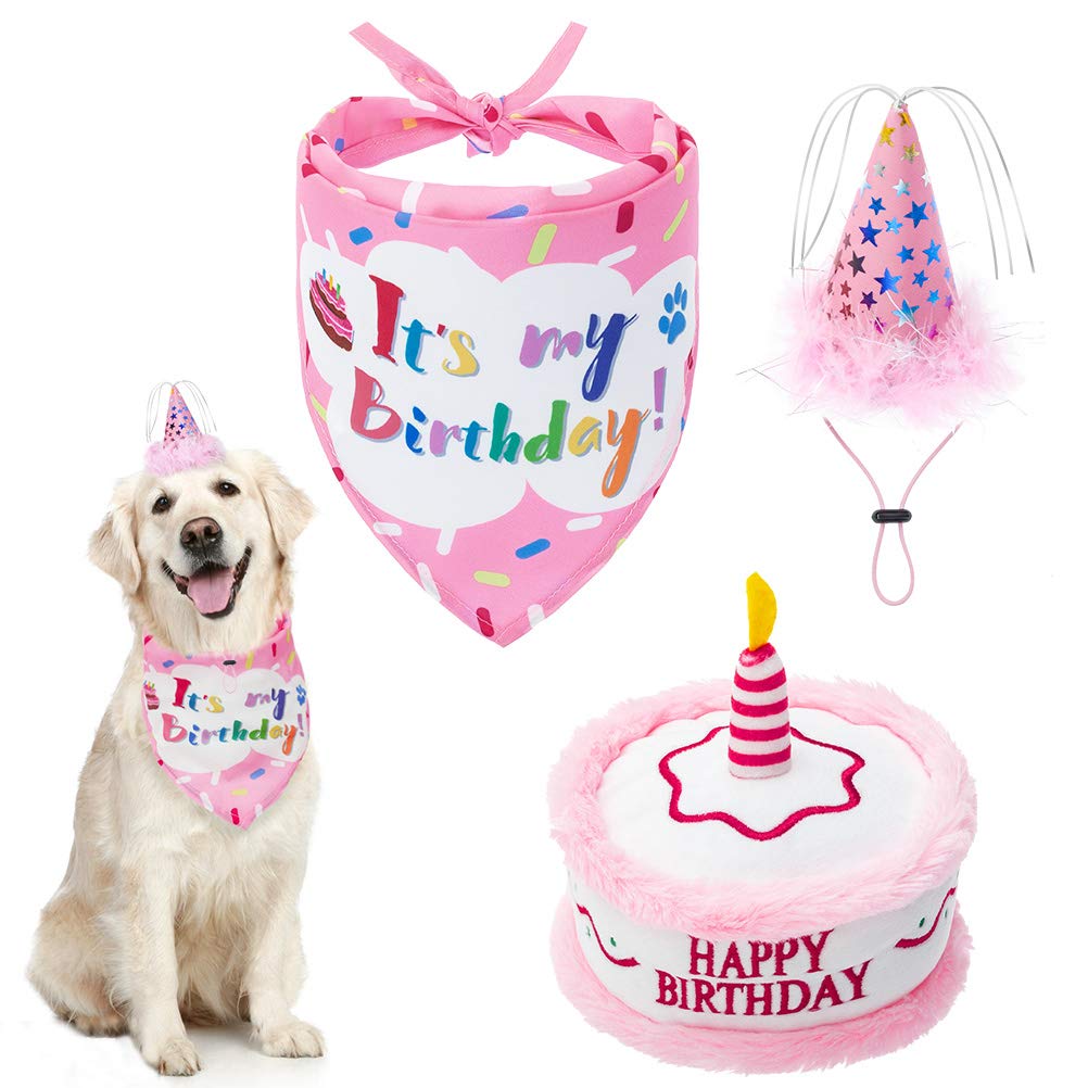 Dog Birthday Set Wholesale - Pet Birthday Hat Bandana Squeaky Toy Set