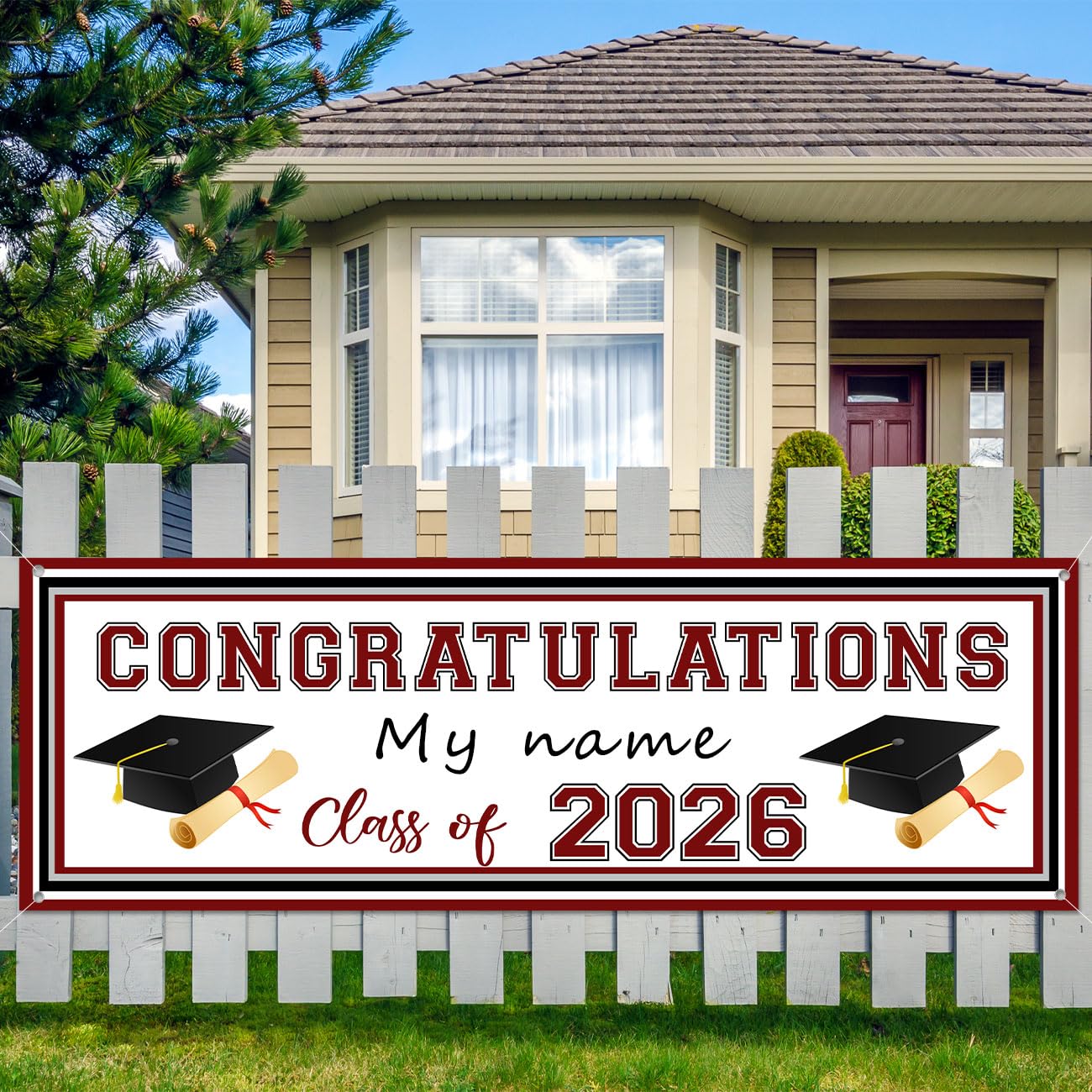 OEM Custom Graduation Yard Sign Banner with Marker Pen for Class of 2026 Celebrations - Image 5