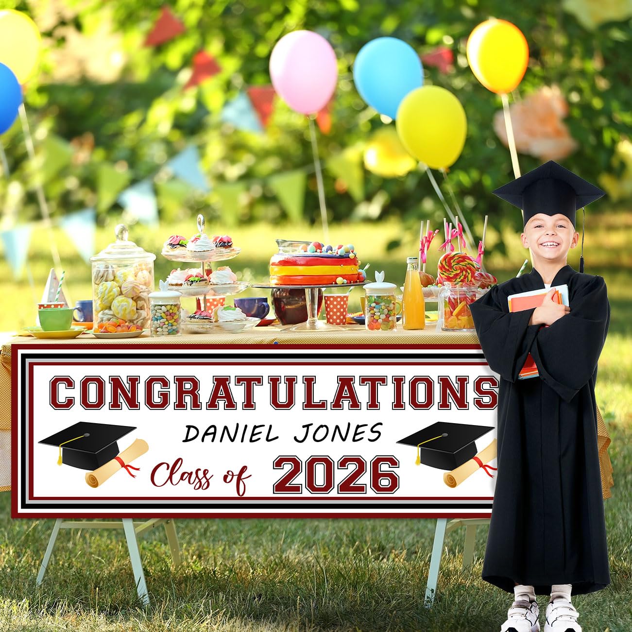 OEM Custom Graduation Yard Sign Banner with Marker Pen for Class of 2026 Celebrations - Image 7