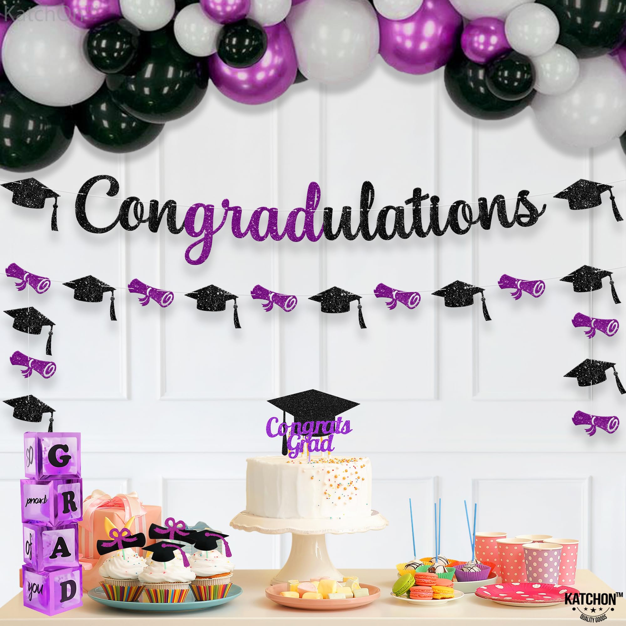 B2B Custom Glitter Graduation Banner - Pre-Assembled Congrats Grad for 2026 Parties - Image 9