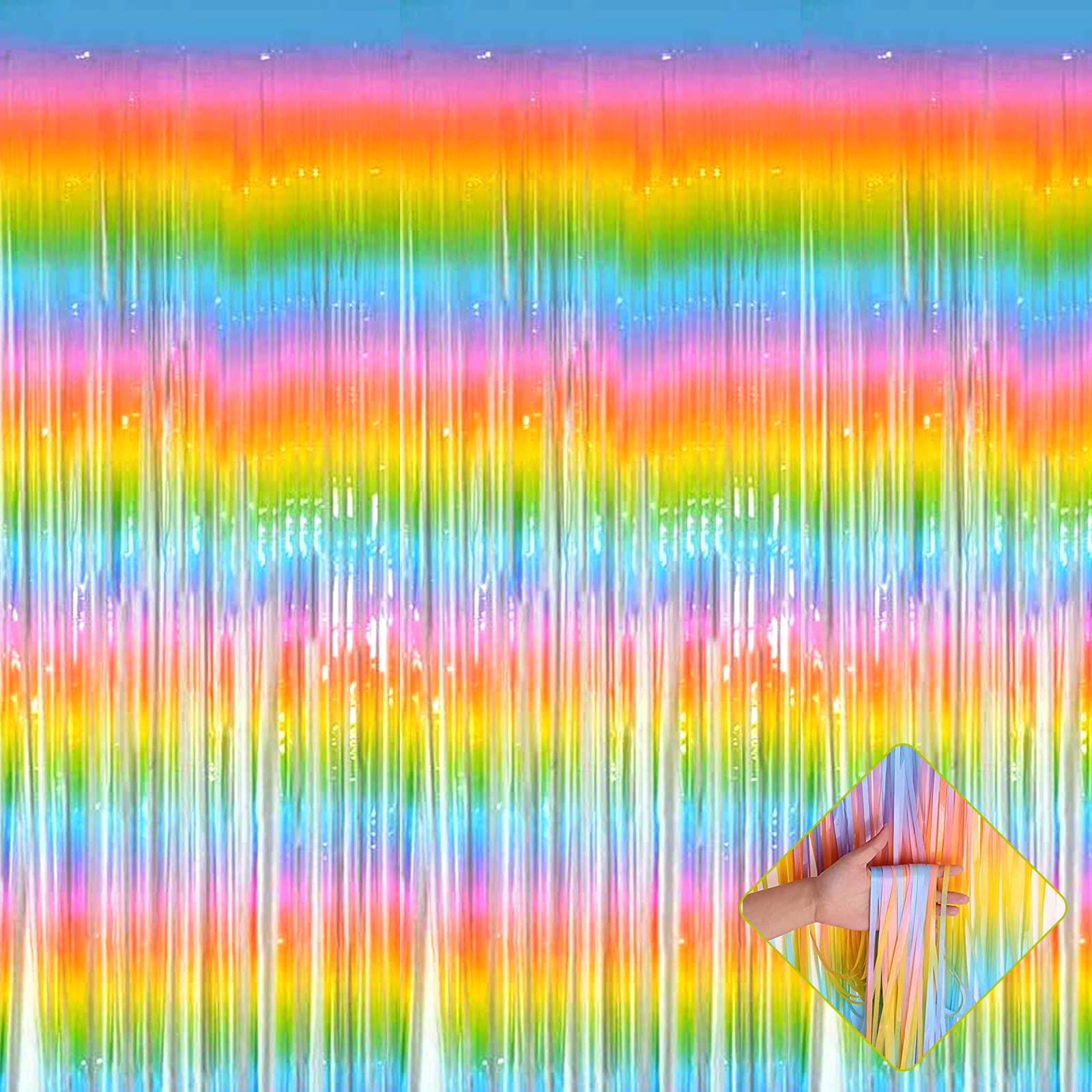 Rainbow Foil Fringe Curtain