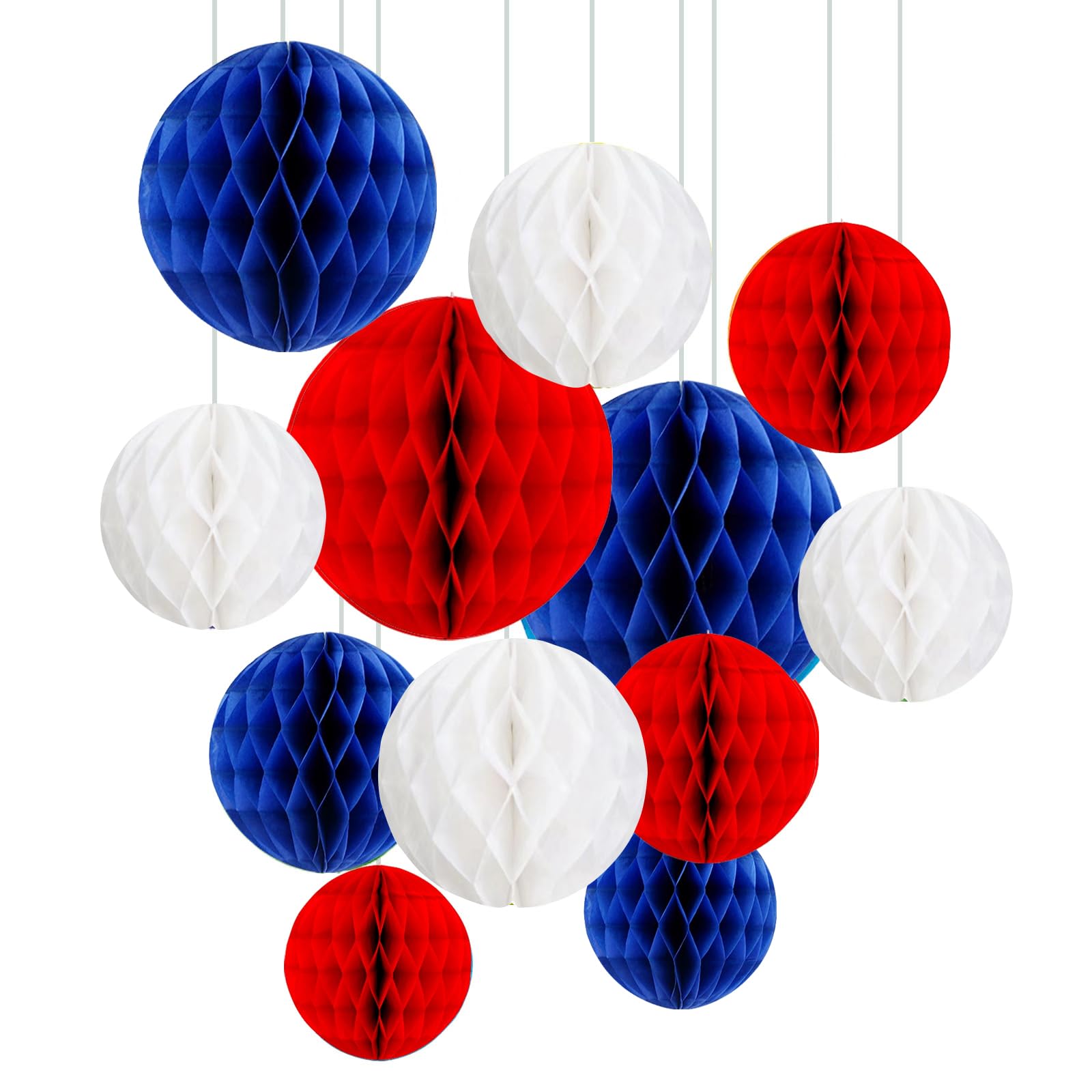 Wholesale Honeycomb Tissue Pom Poms Supplier - Patriotic 4th of July Hanging Decorations