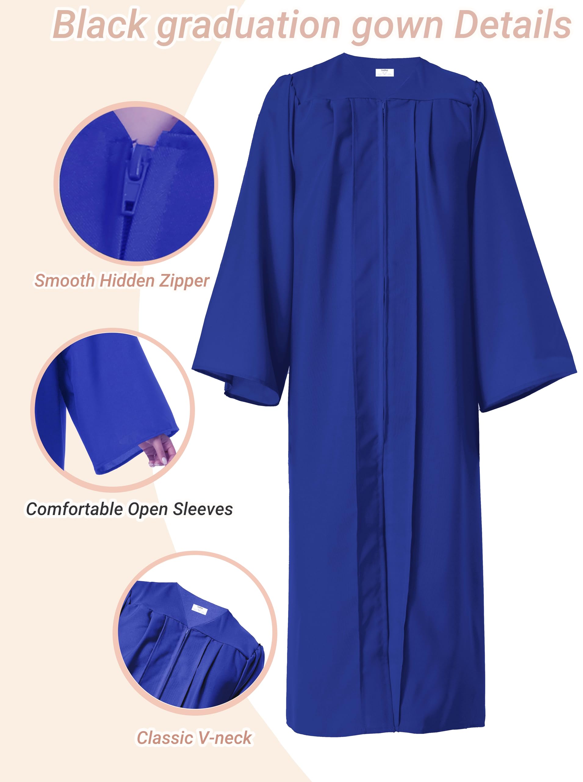 B2B Graduation Gown Wholesale Unisex Matte Cap And Gown 2026 with Tassel Set OEM Custom Manufacturer - Image 5