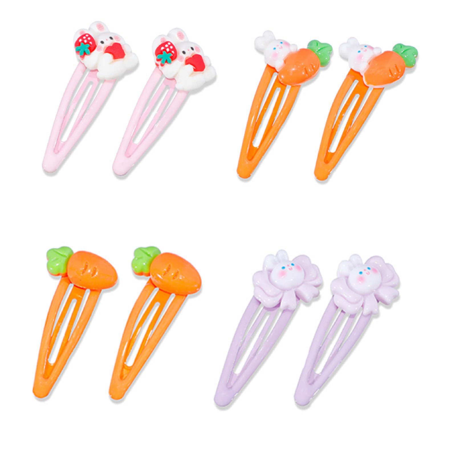 Custom Hair Clips - Easter Bunny & Carrot Snap Clips for Girls