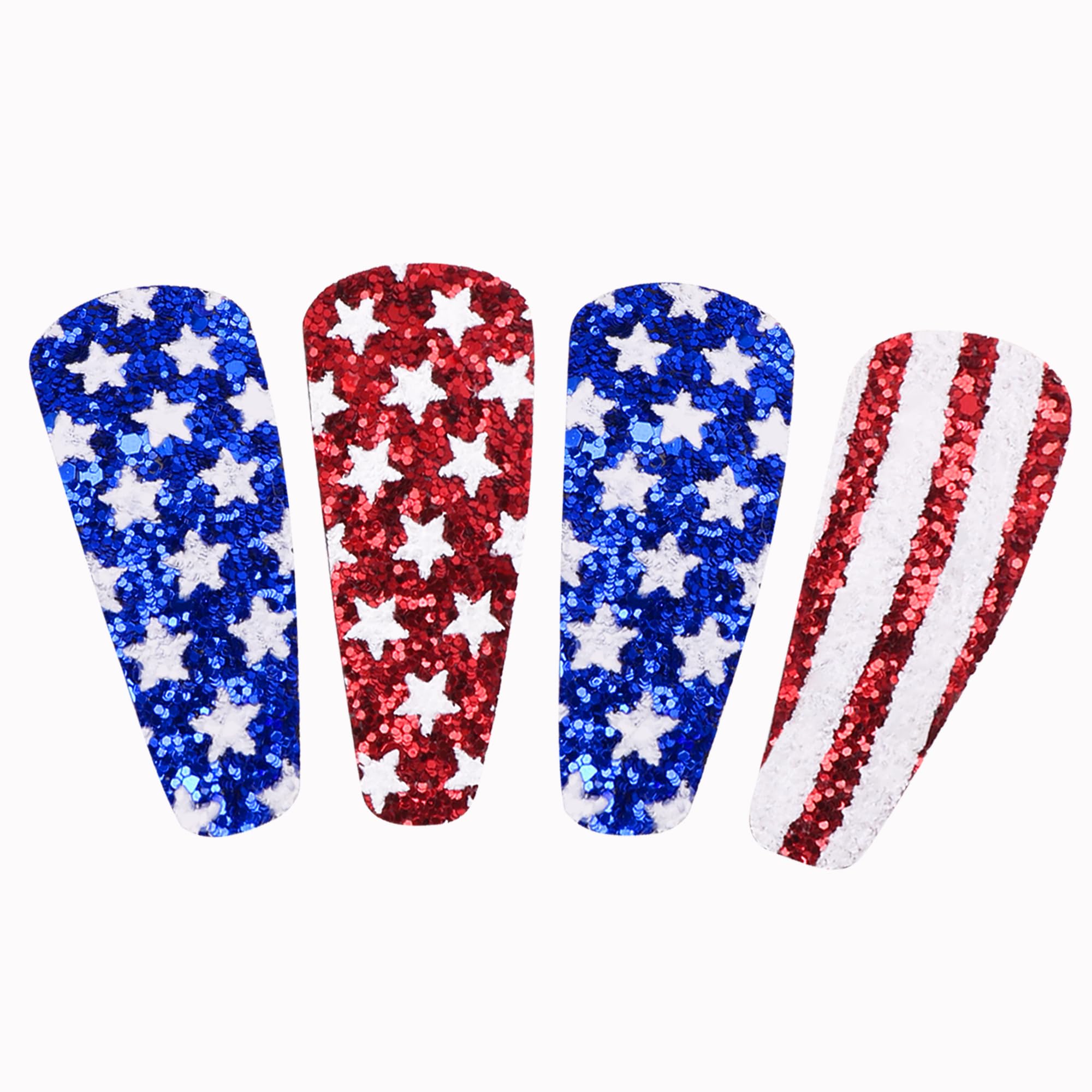 Custom Snap Hair Clips Manufacturer - Patriotic Glitter American Flag Hair Clips