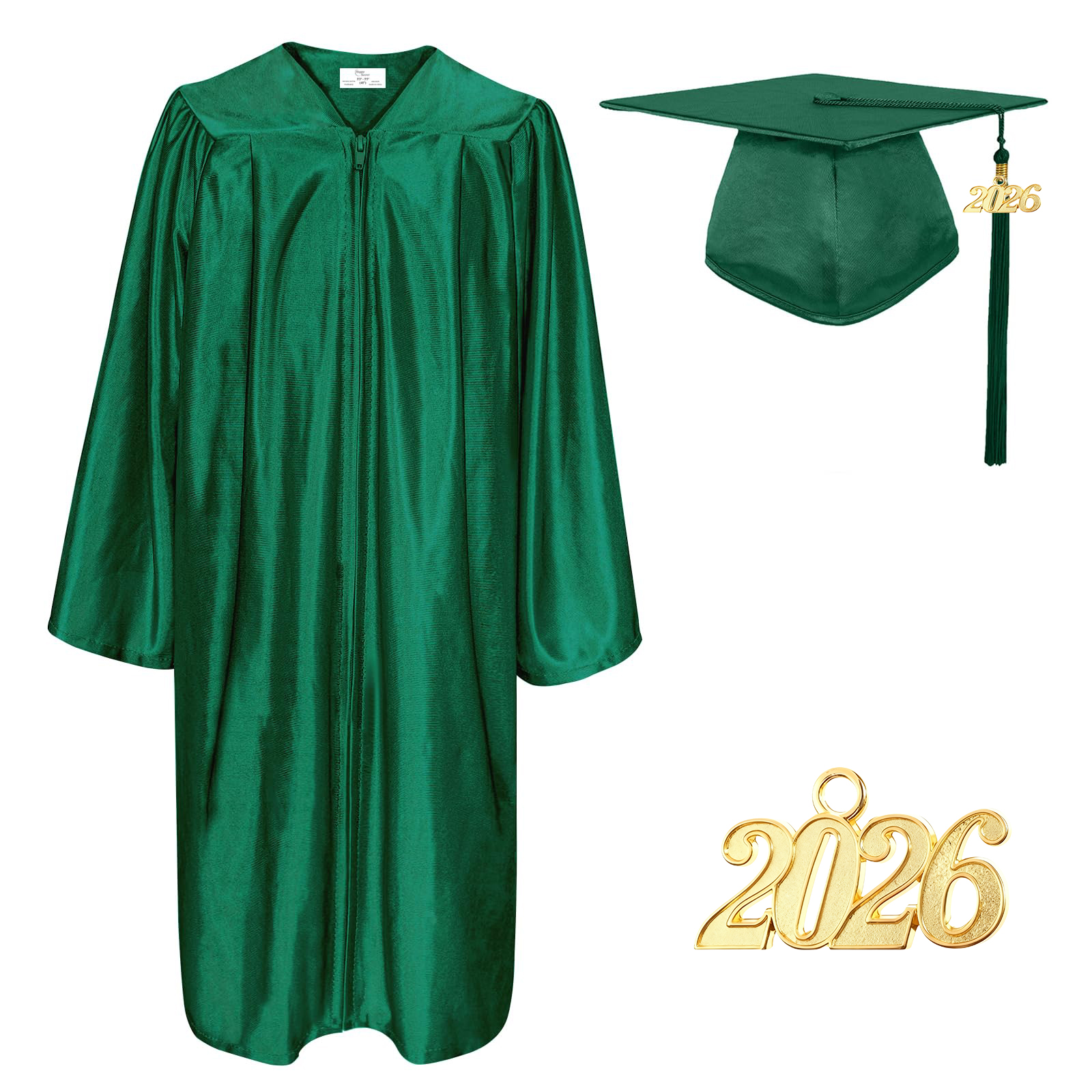 B2B Wholesale Graduation Cap and Gown - Shiny Unisex Set with 2026 Tassel