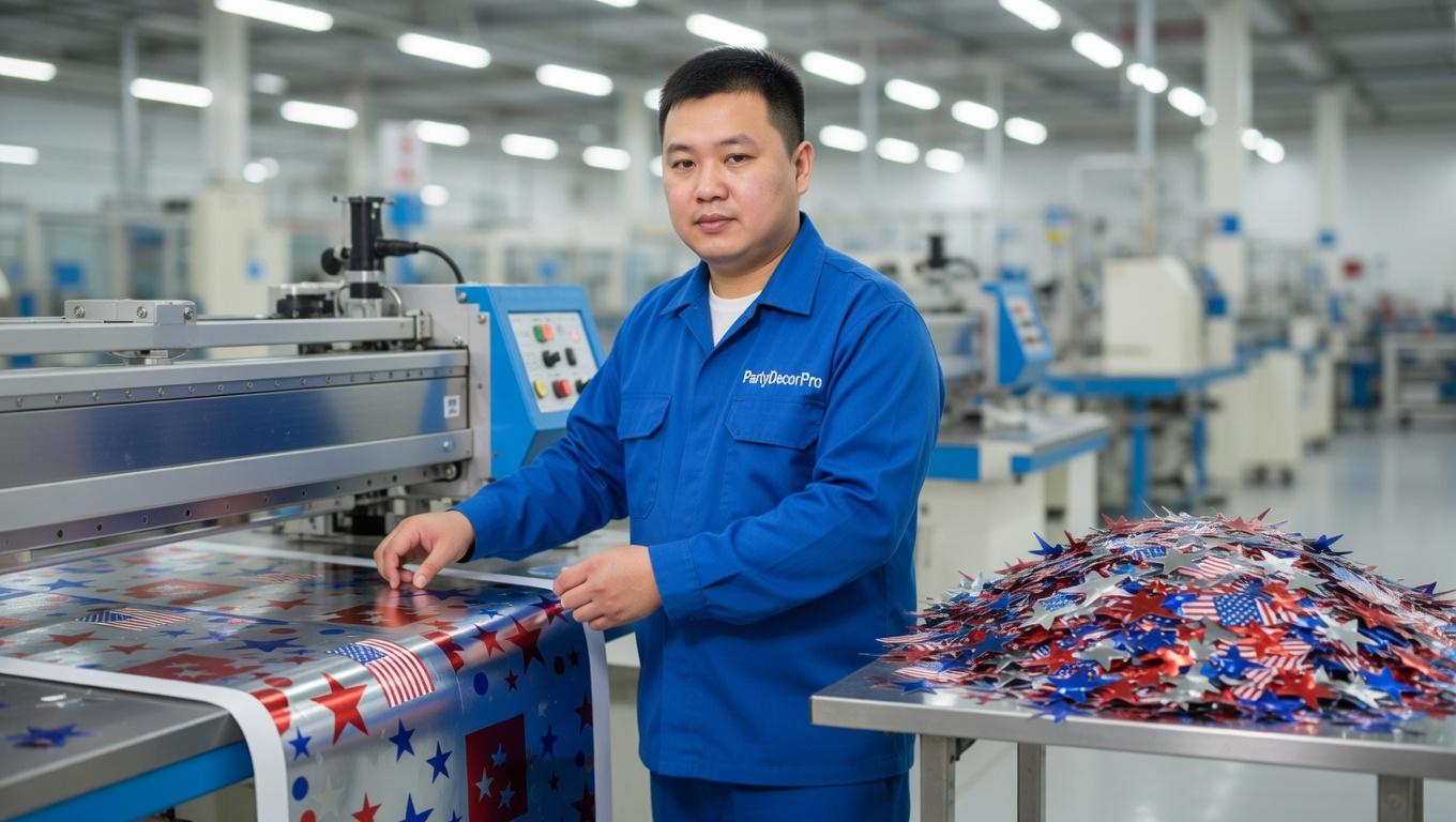 blue confetti Manufacturing Process