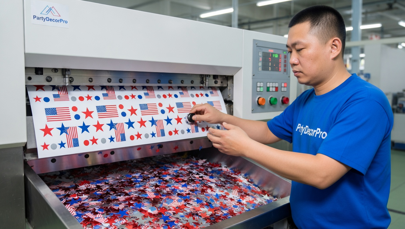 blue confetti Manufacturing Process