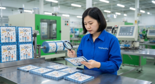 This is our automated inspection and quality control stage for cut and folded napkins, where thorough checks verify specifications to deliver defect-free products for reliable wholesale distribution.