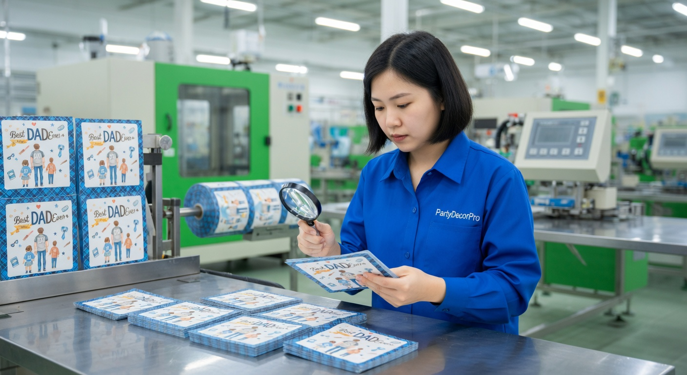 This is our automated inspection and quality control stage for cut and folded napkins, where thorough checks verify specifications to deliver defect-free products for reliable wholesale distribution.