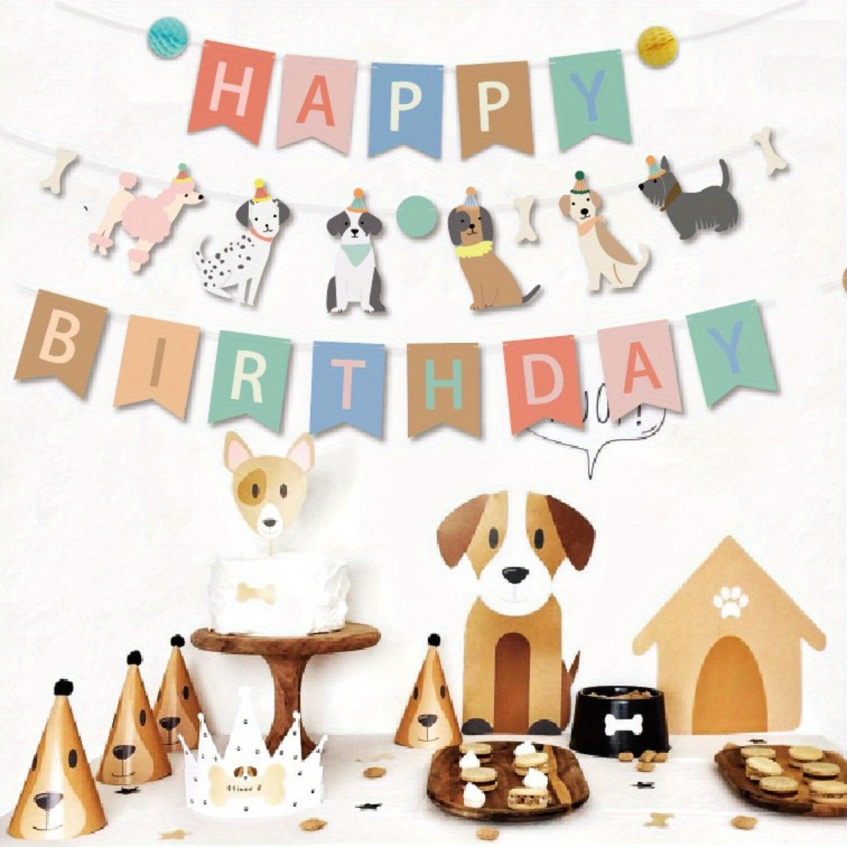 OEM Dog Birthday Banner Wholesale Supplier - Cute Puppy Happy Birthday Party Garland - Image 4