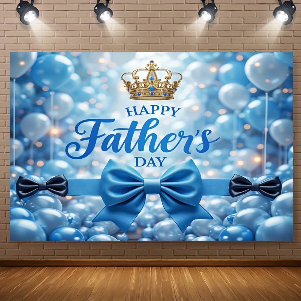 Custom Party Backdrop Supplier - Father's Day Crown Bow Photo Backdrop