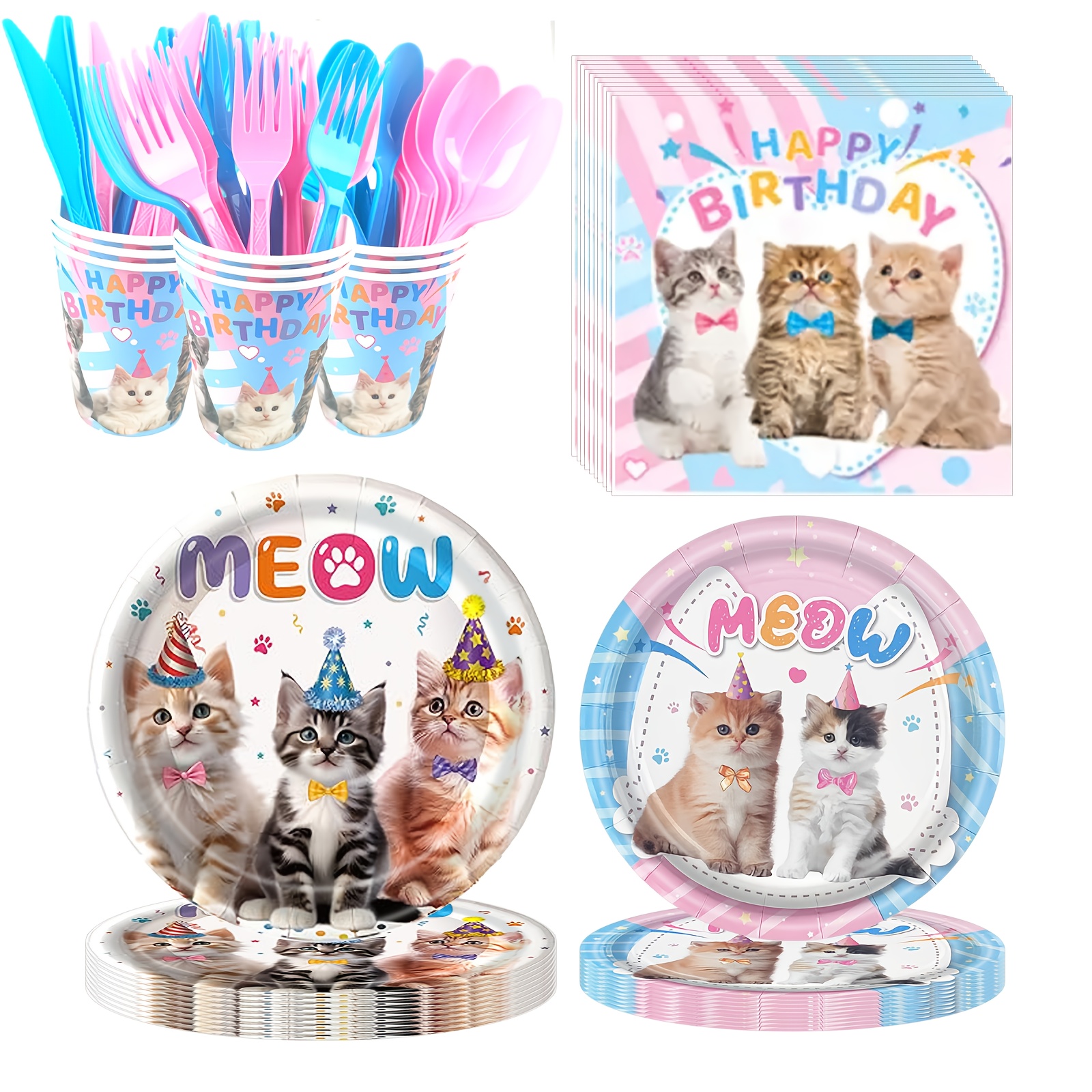 Custom Disposable Tableware Manufacturer - Cat Party Tableware for Pet Celebrations