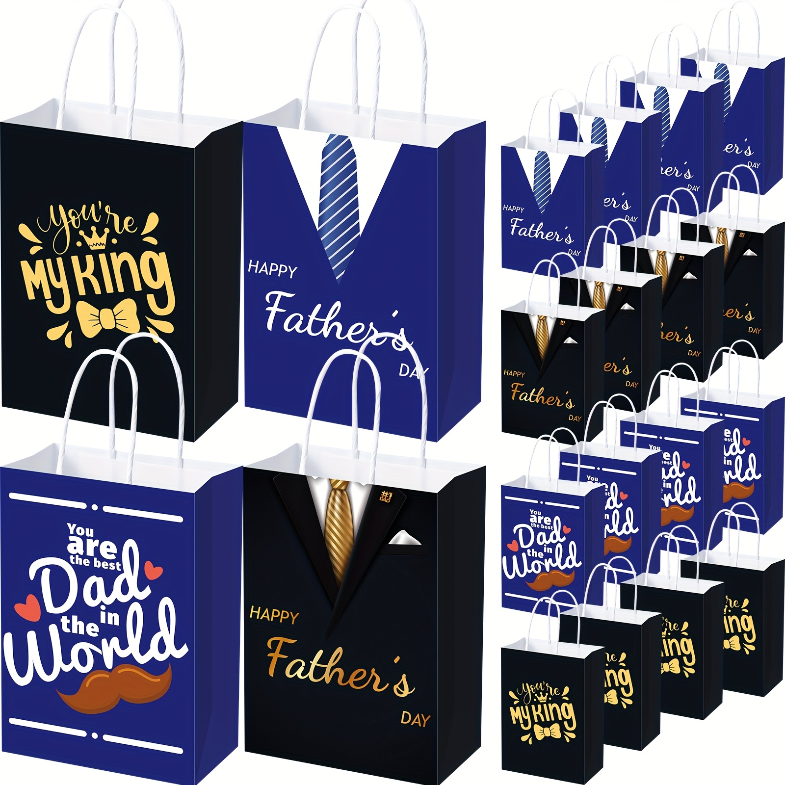 OEM Goodie Bags Manufacturer - Father's Day Suit Tie Durable Paper Gift Bags