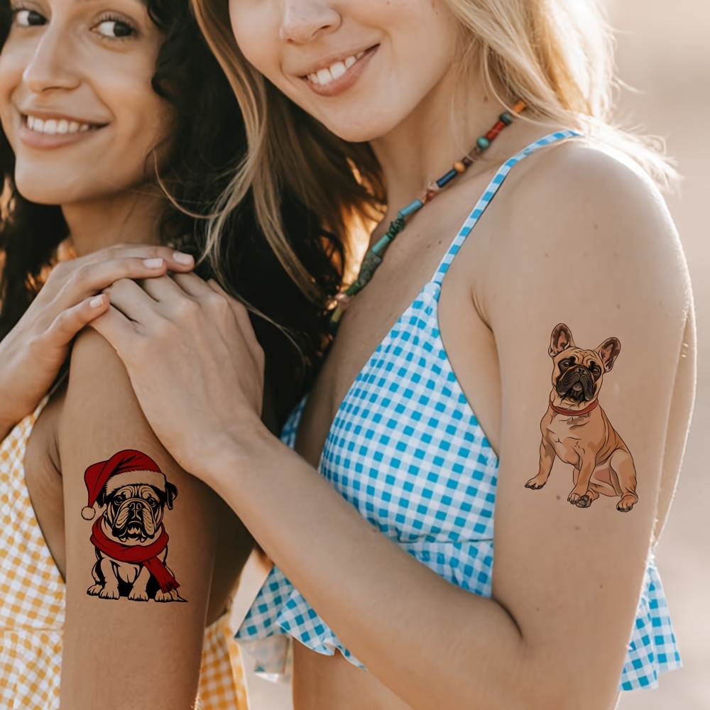 Custom Temporary Tattoos Manufacturer - Waterproof Bulldog Dog Stickers for Parties - Image 3