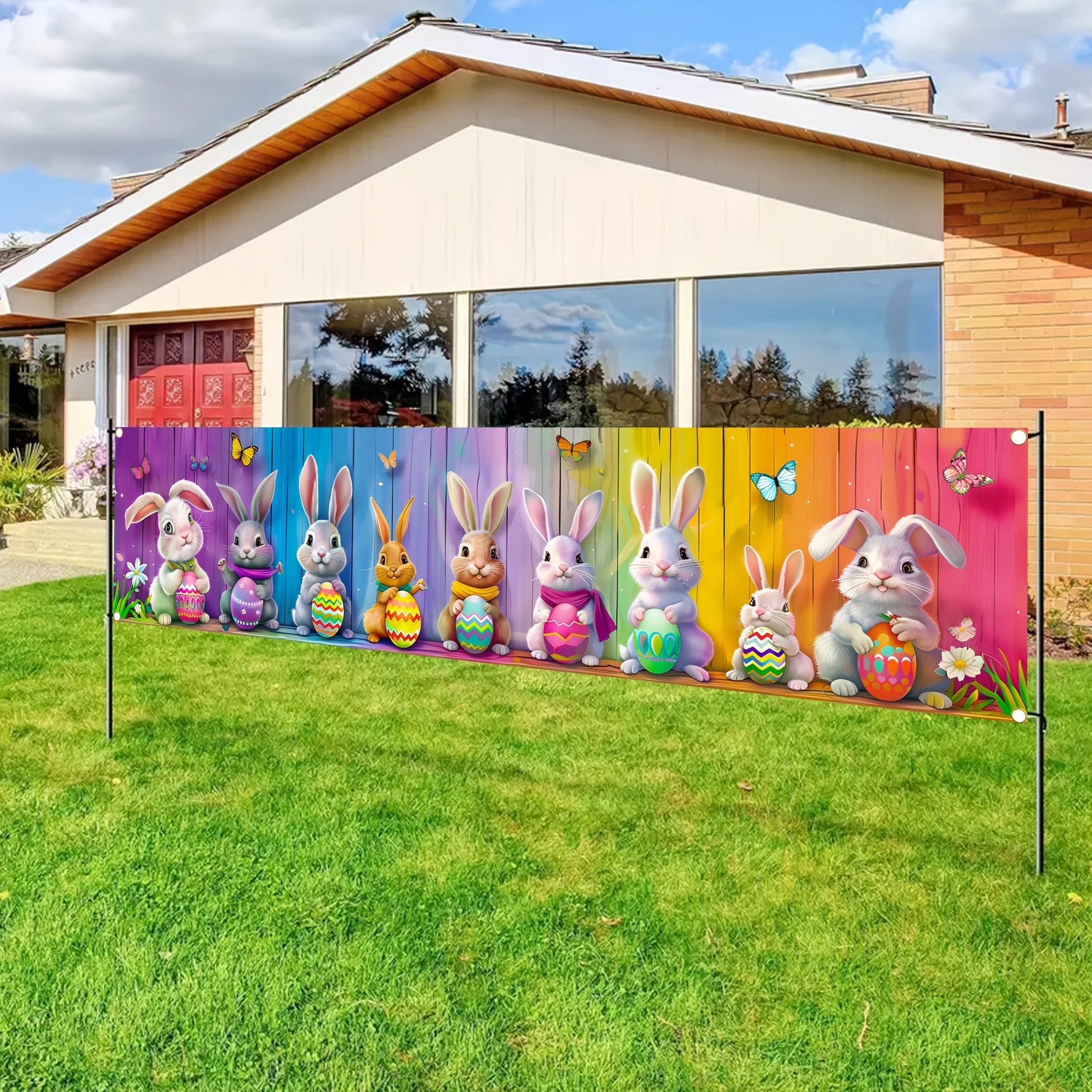 Wholesale Banner Manufacturer - Easter Bunny Party Wall Banner - Image 3