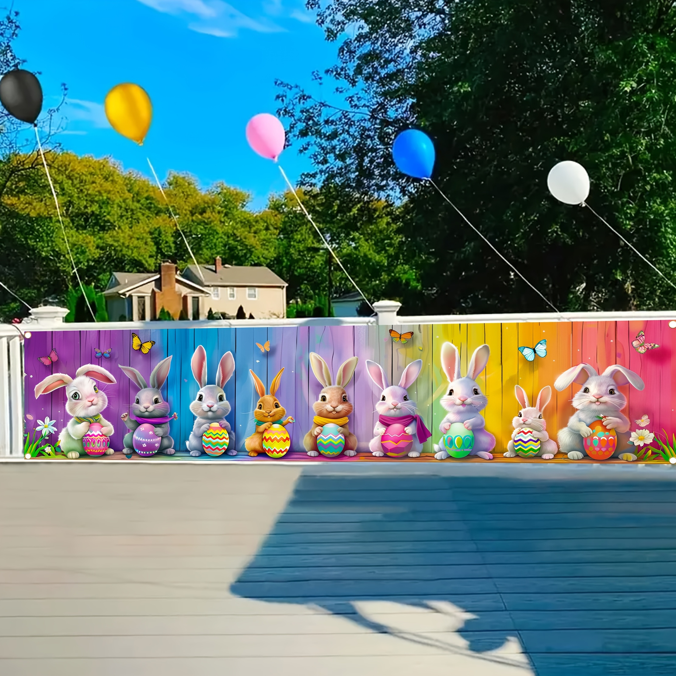 Wholesale Banner Manufacturer - Easter Bunny Party Wall Banner - Image 2