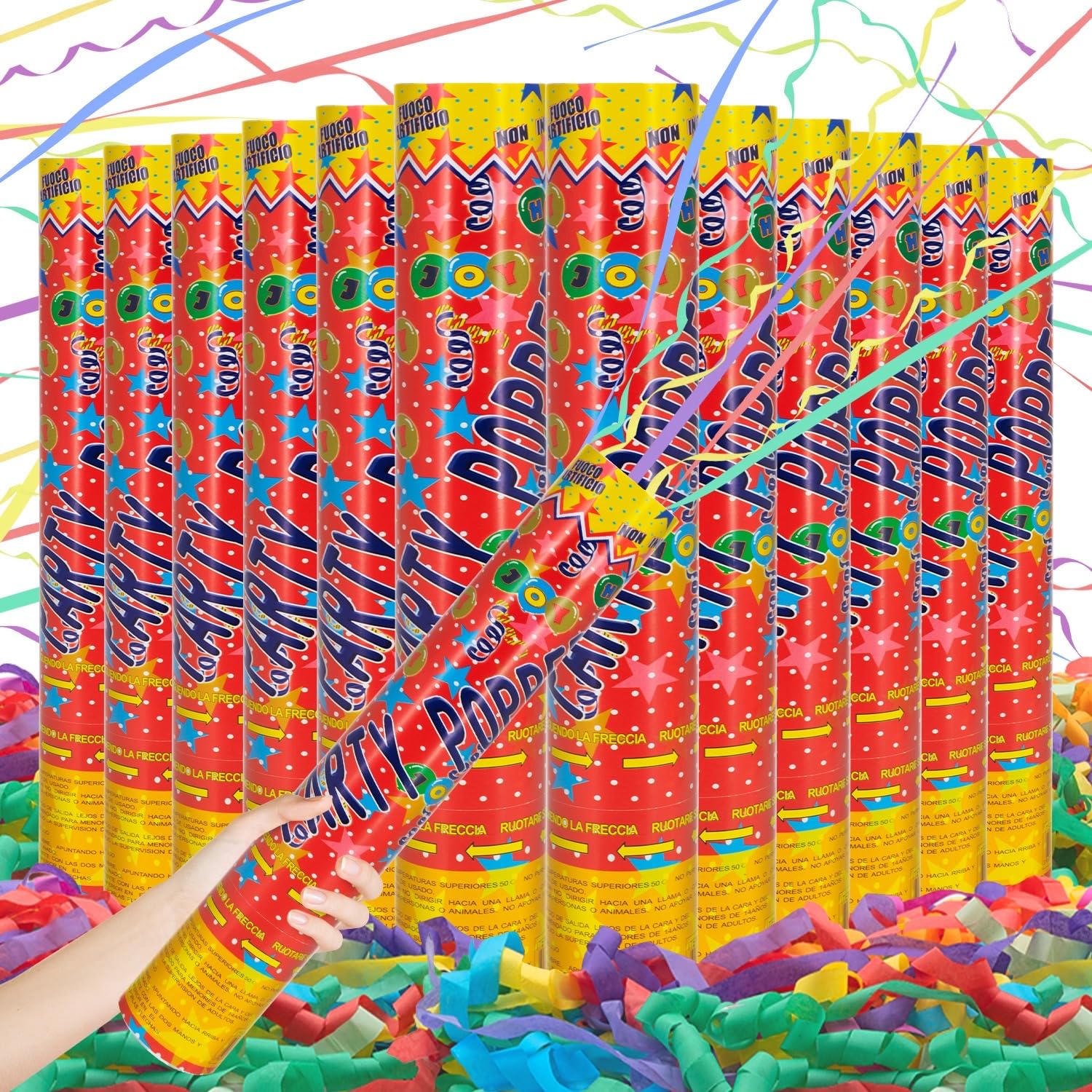 OEM Confetti Cannon Manufacturer - 12-Inch Biodegradable Party Poppers for Events