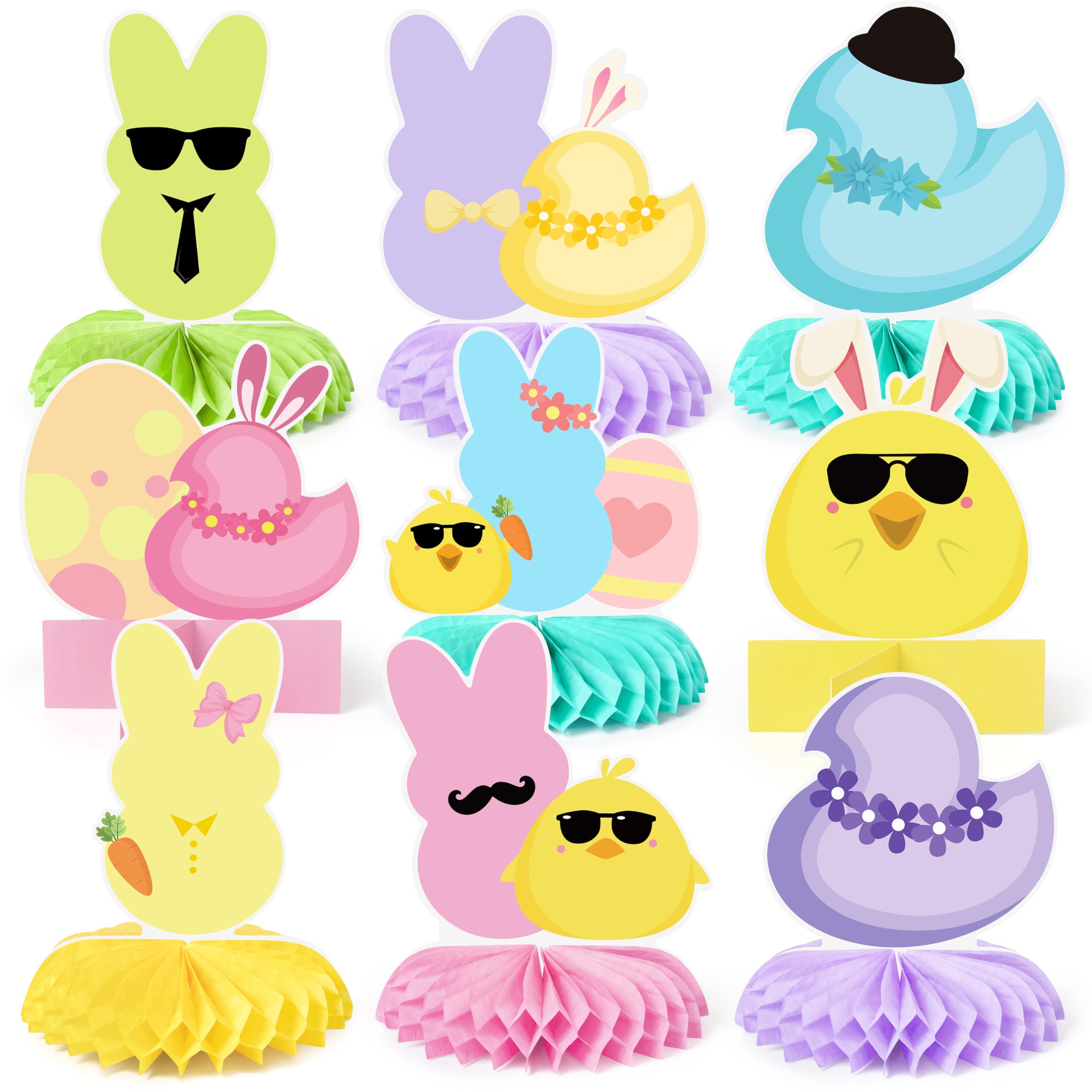 Wholesale Honeycomb Centerpieces - Easter Bunny & Chick Table Decorations