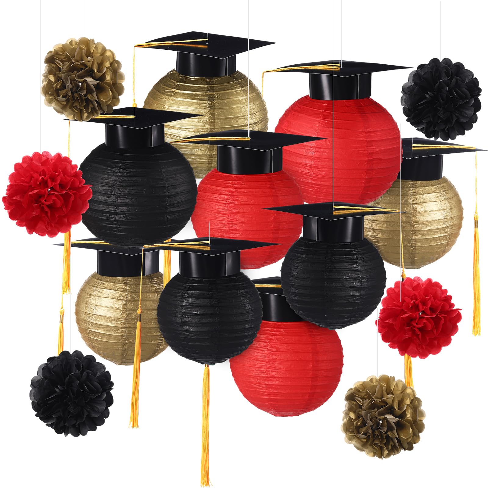 Custom Graduation Paper Lanterns Manufacturer - Hanging Cap Tassel Party Decor Set