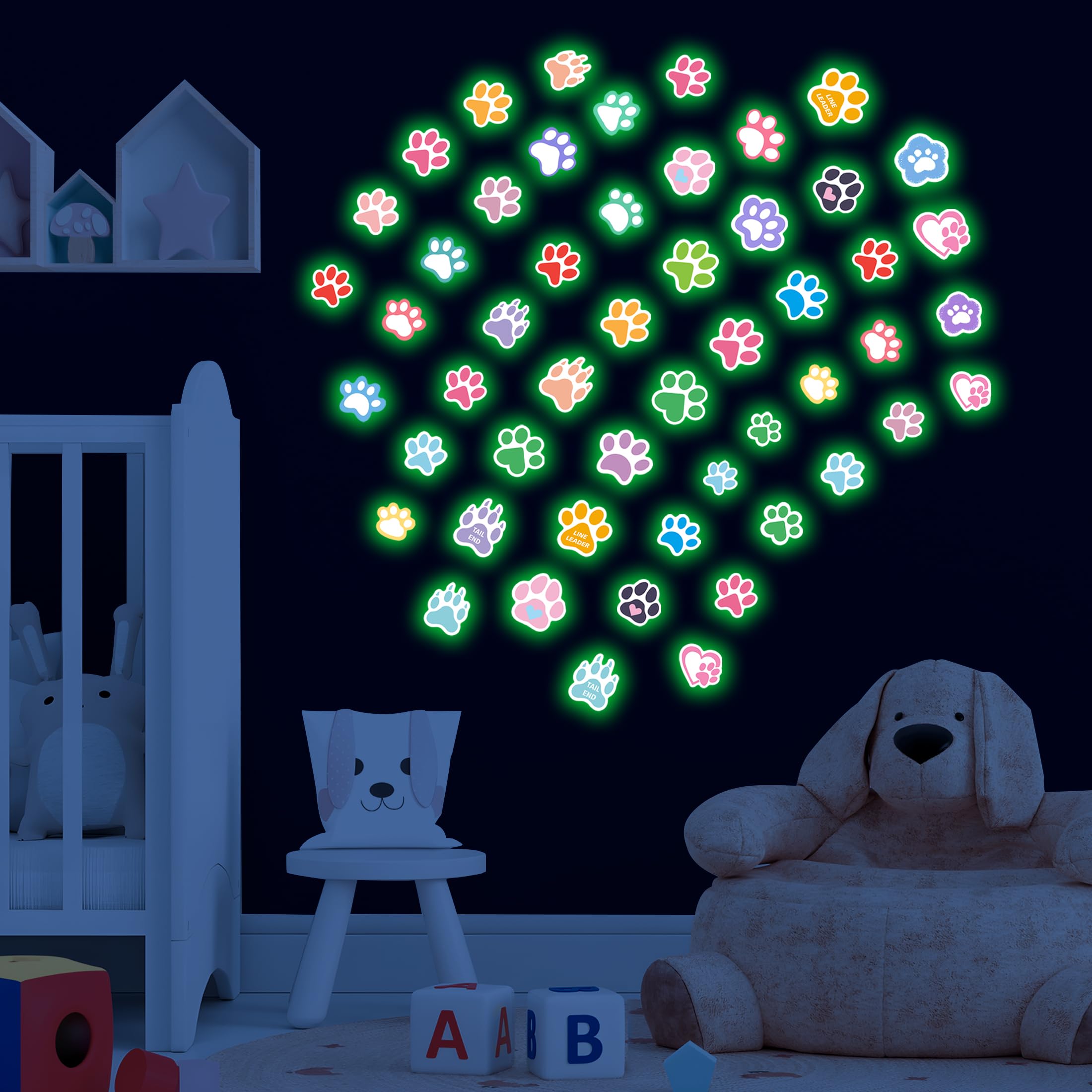 Glow in the Dark Stickers Manufacturer - Luminous Paw Print Pet Decals for Pet Birthday Parties