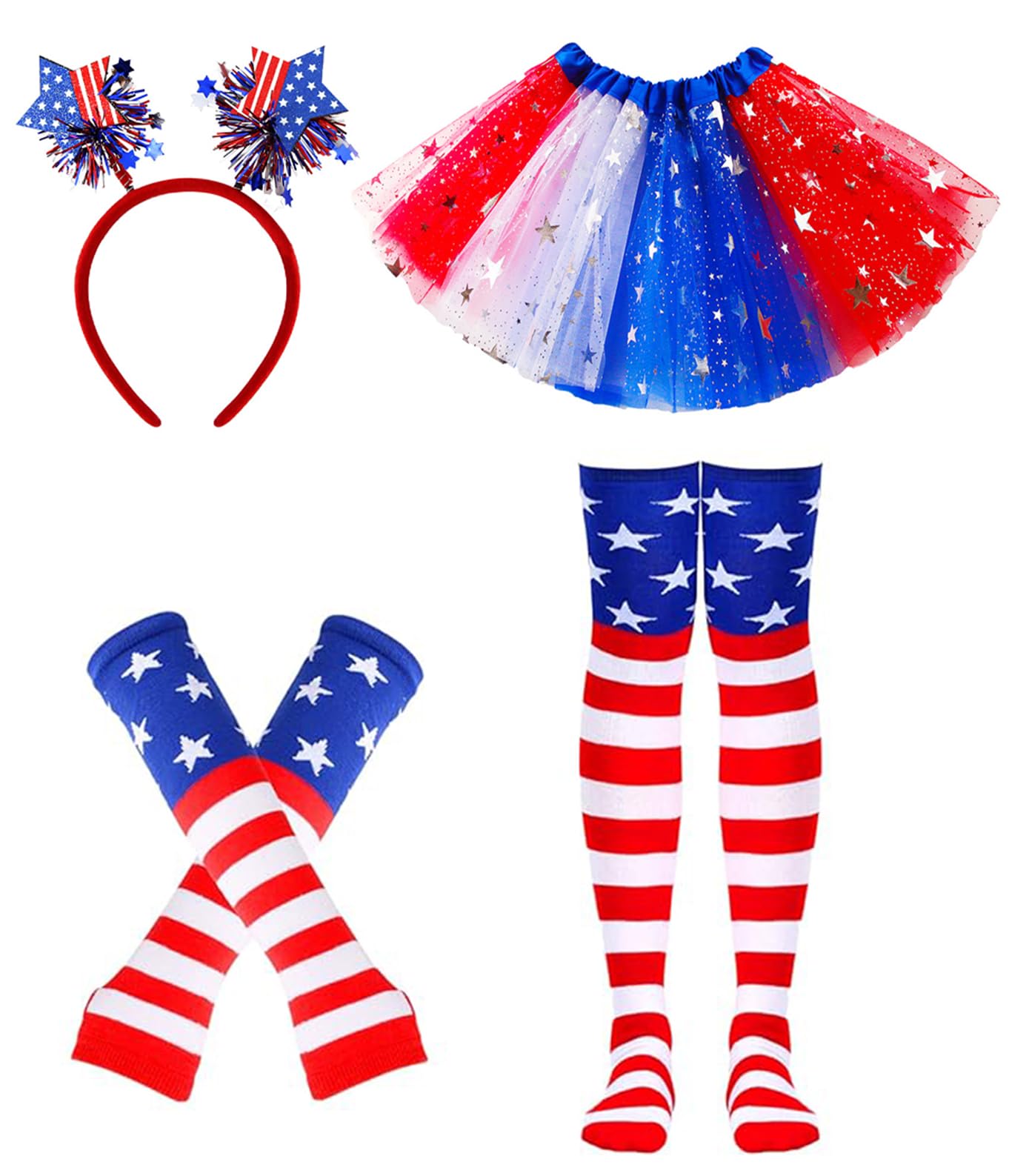 Tutu Skirt Manufacturer - Patriotic 4th of July Tutu Set with Flag Accessories