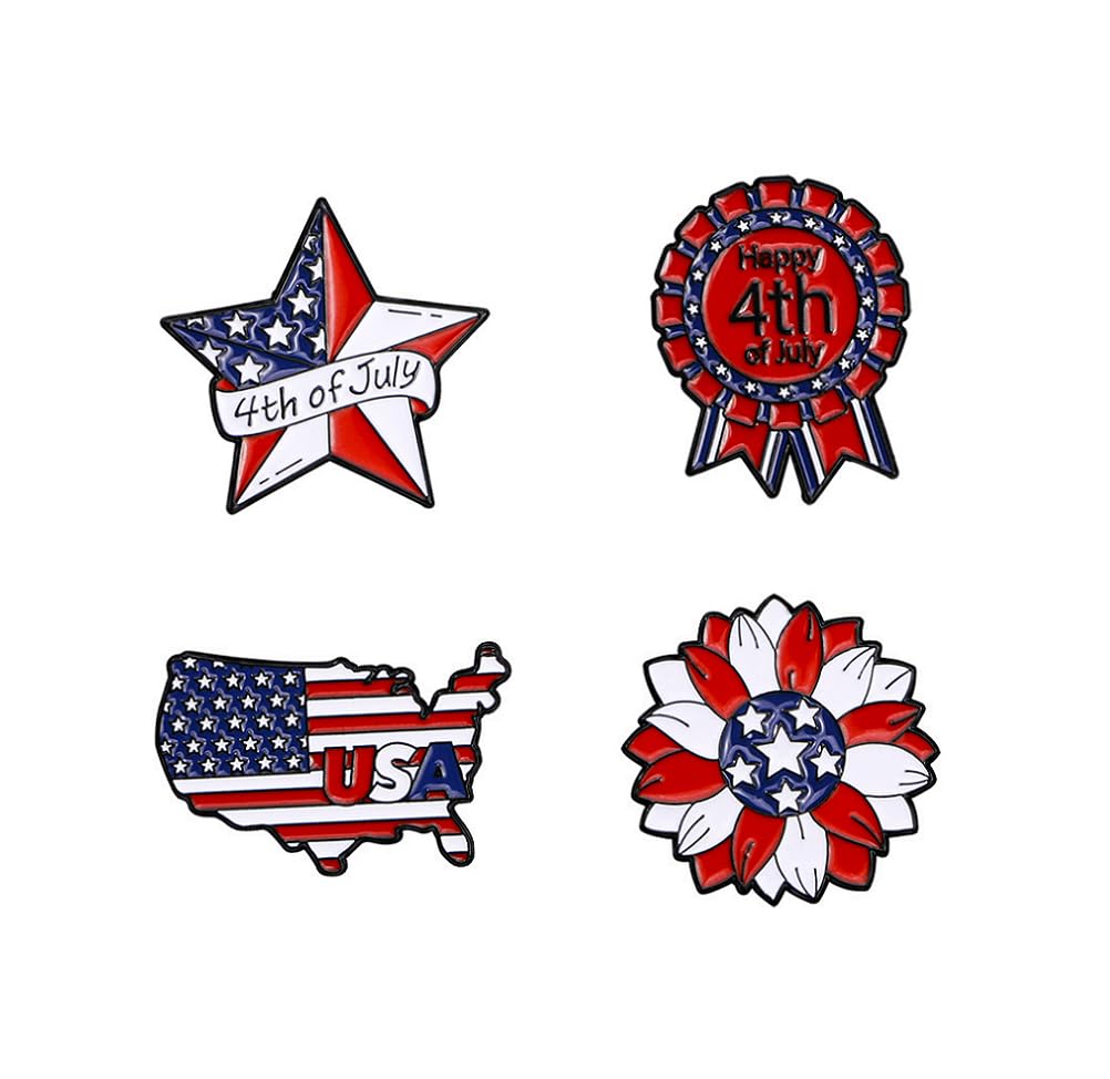 Enamel Pins Wholesale - Independence Day Patriotic Enamel Pins Set