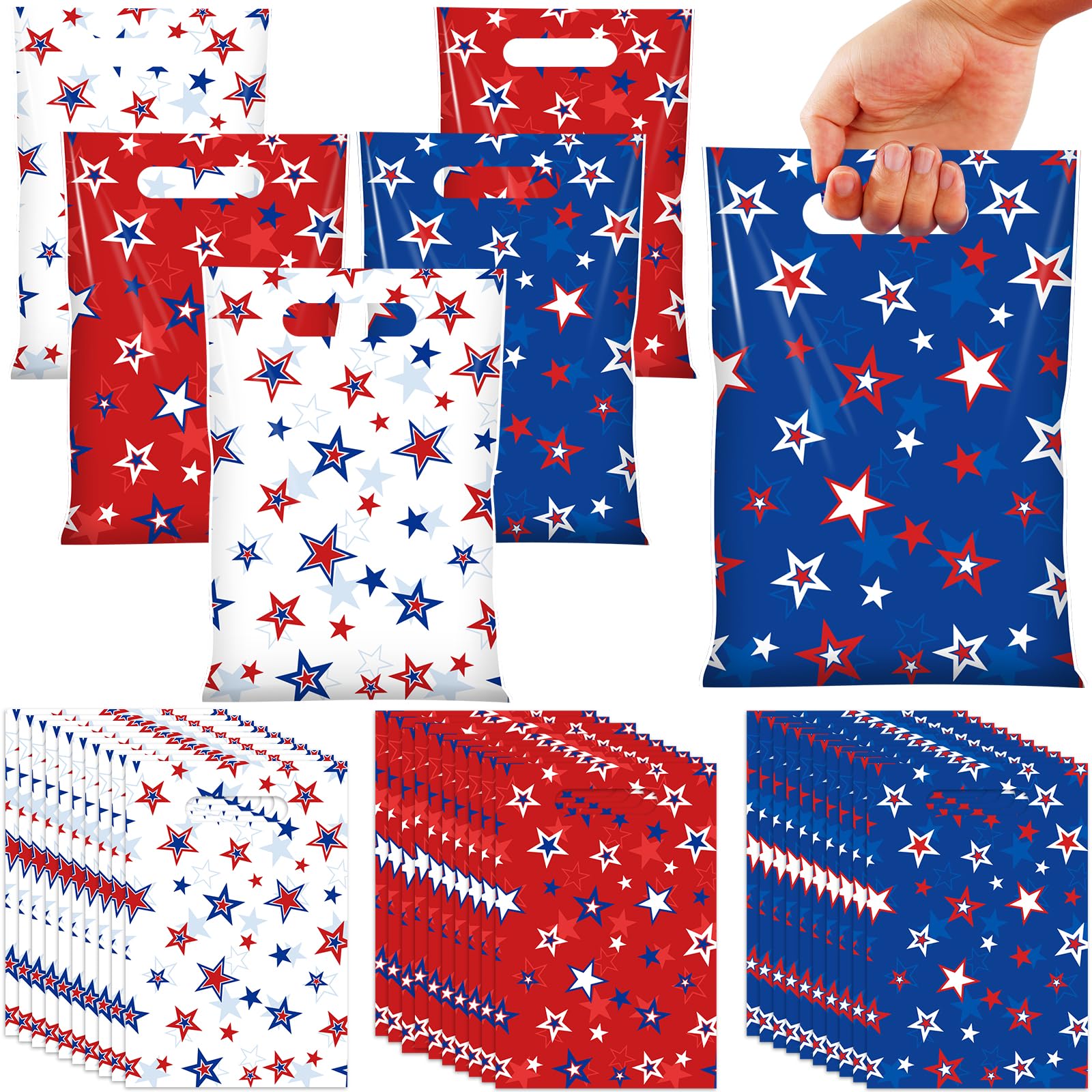 Custom Party Bags Manufacturer - Patriotic Star Goodie Bags for 4th of July