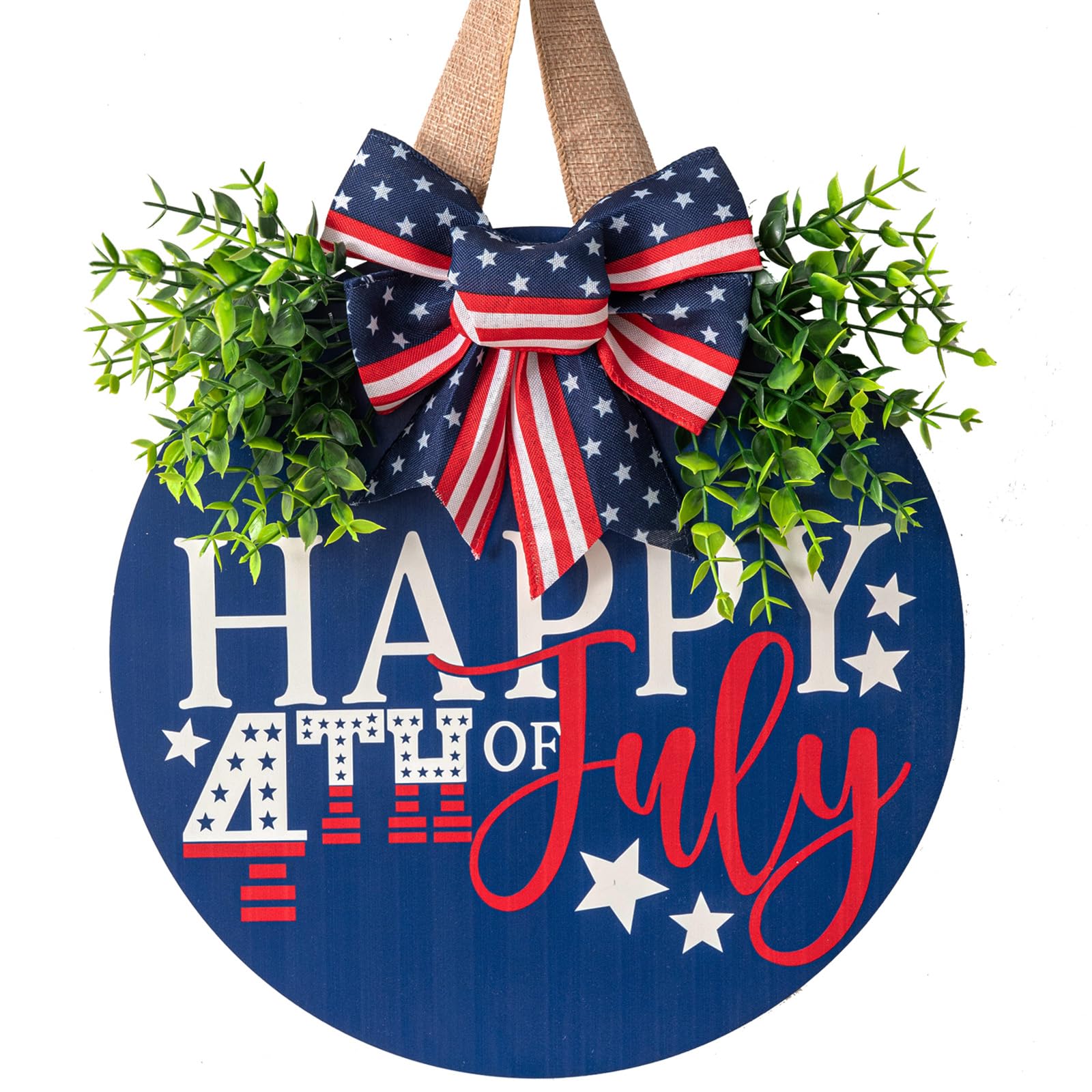 Custom Wooden Wreath Supplier - Patriotic 4th of July Door Hanging Wreath